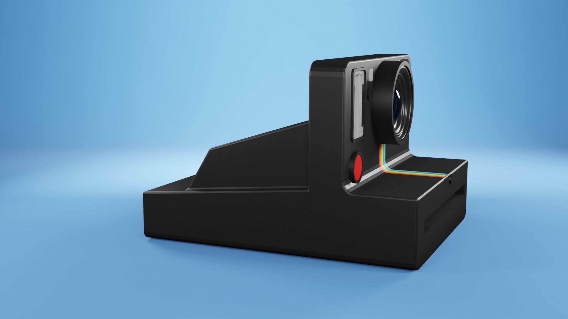 Polaroid cameras black and white Free low-poly 3D model_20
