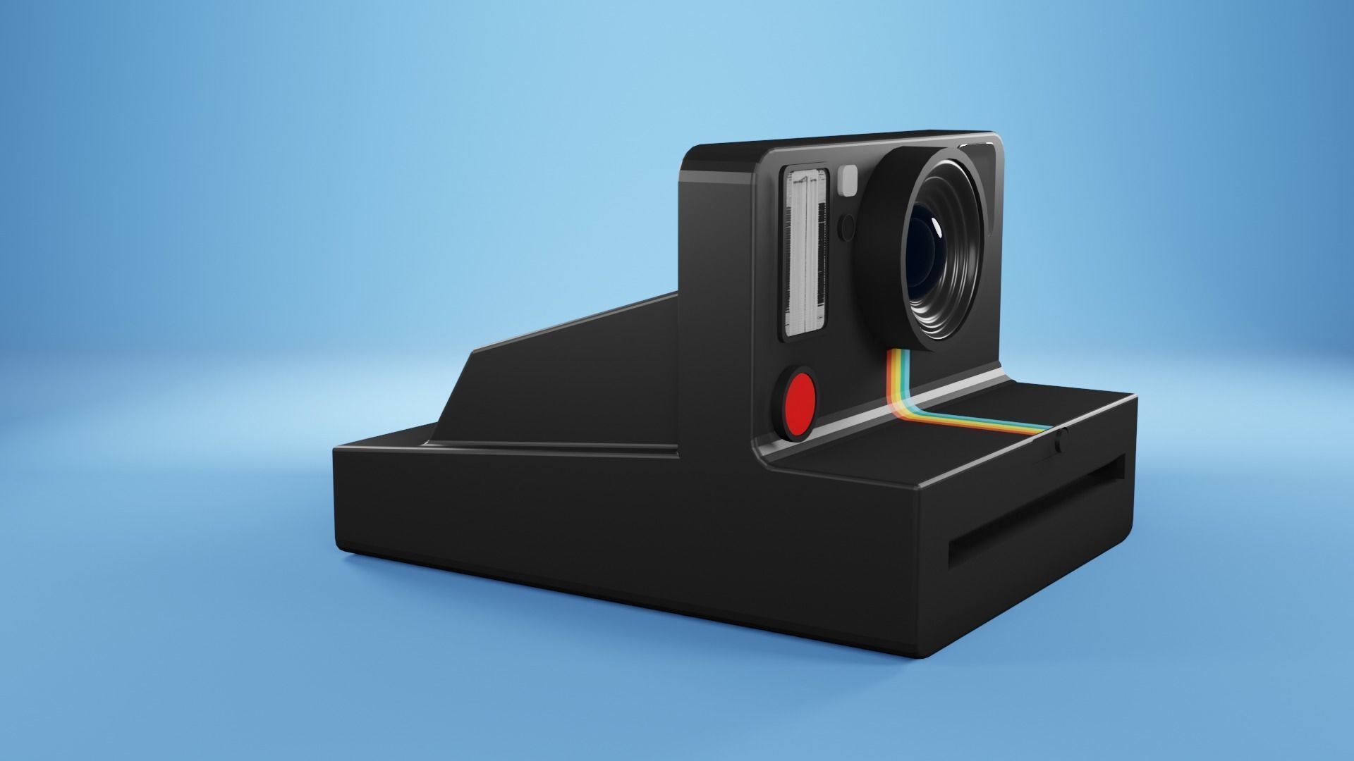 Polaroid cameras black and white Free low-poly 3D model_21
