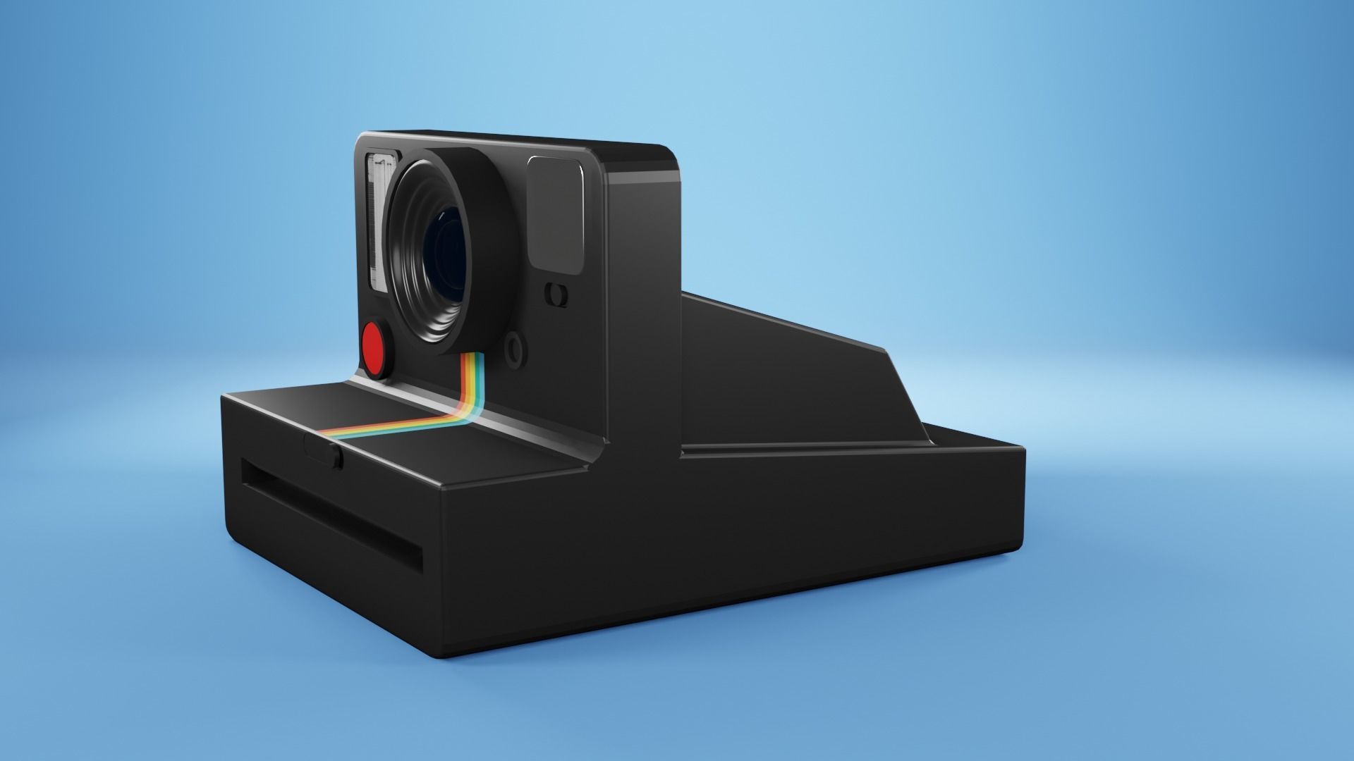 Polaroid cameras black and white Free low-poly 3D model_15