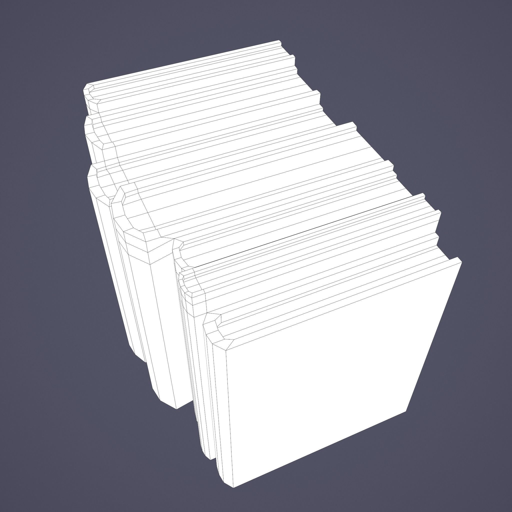 Medieval Books Row 2 Design 1  Low-poly 3D model_29