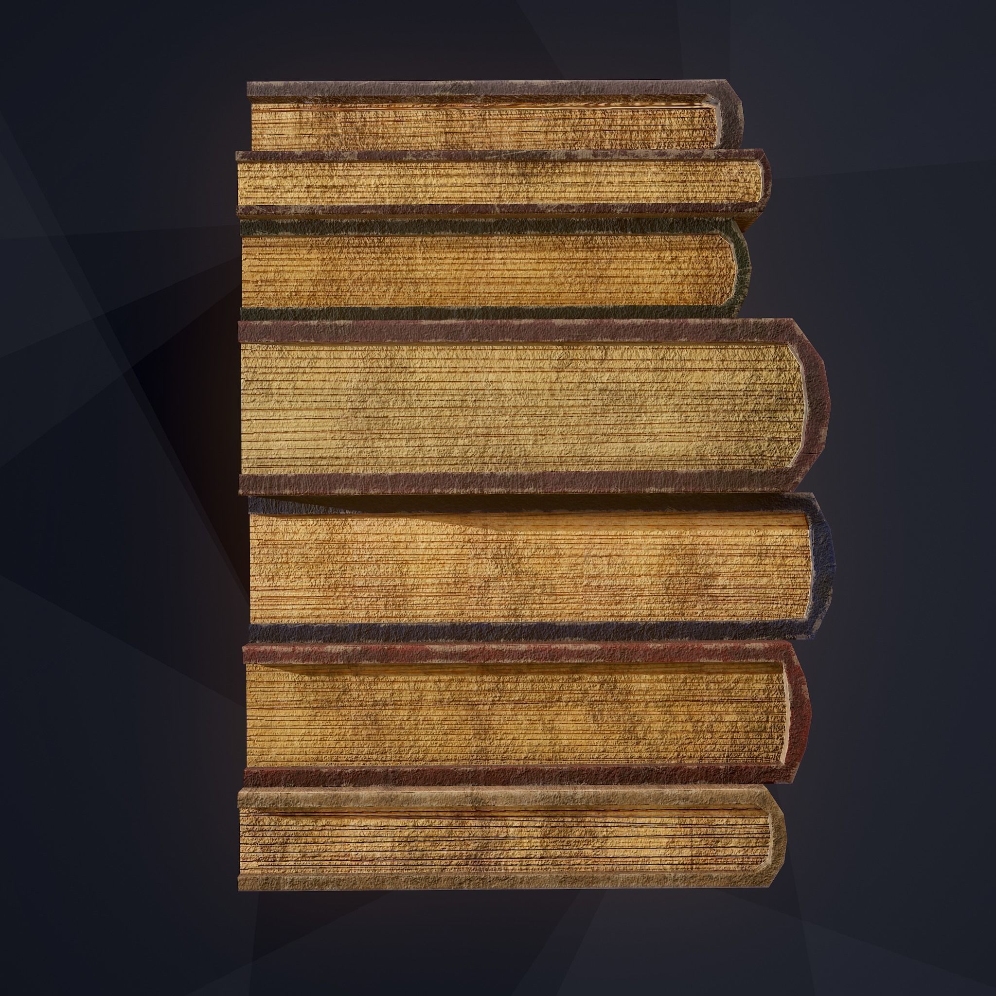 Medieval Books Row 2 Design 1  Low-poly 3D model_20