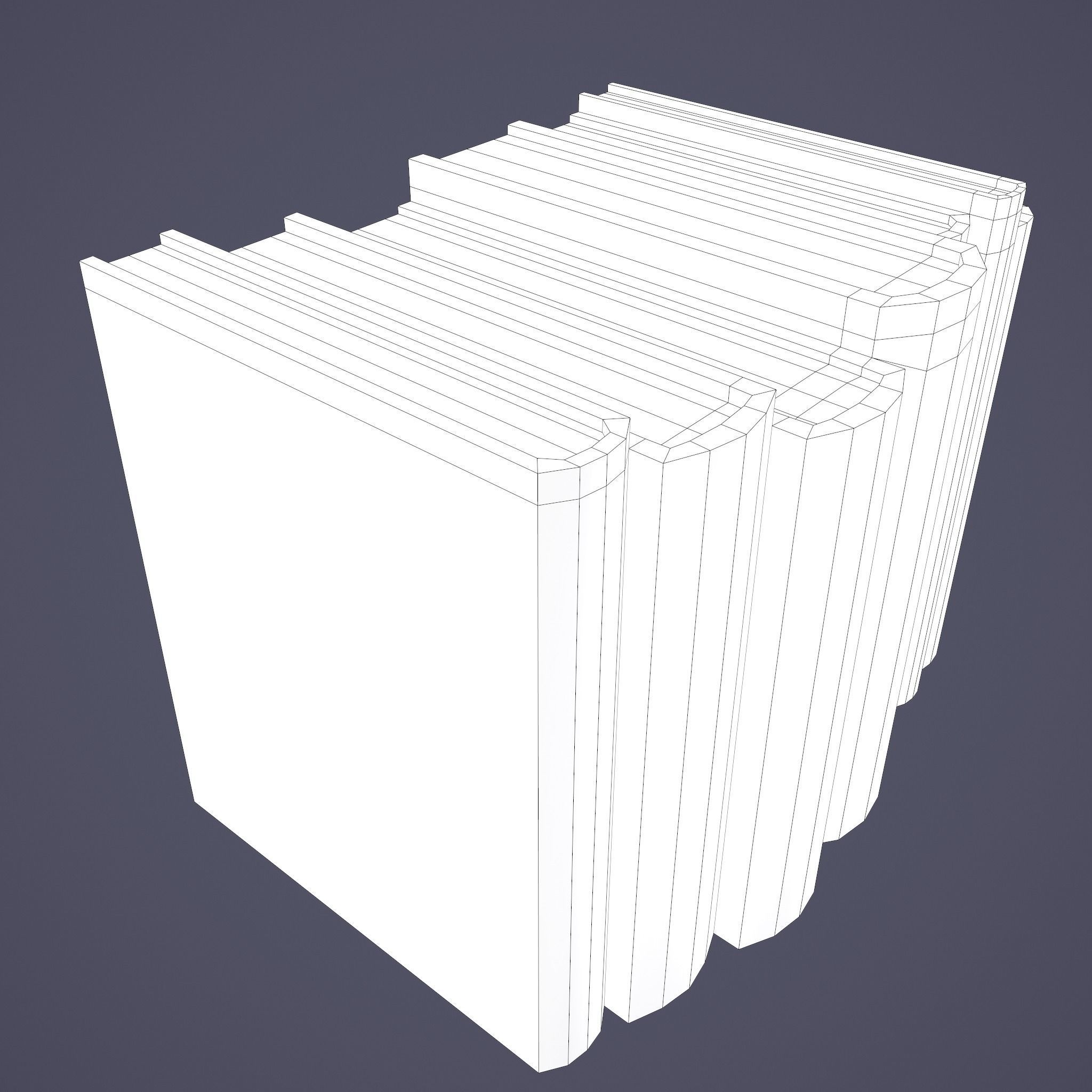 Medieval Books Row 2 Design 1  Low-poly 3D model_33