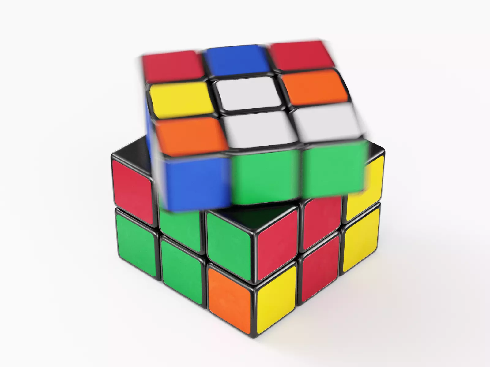 Rubik Cube Speed Solve Animation Low-poly 3D model_0