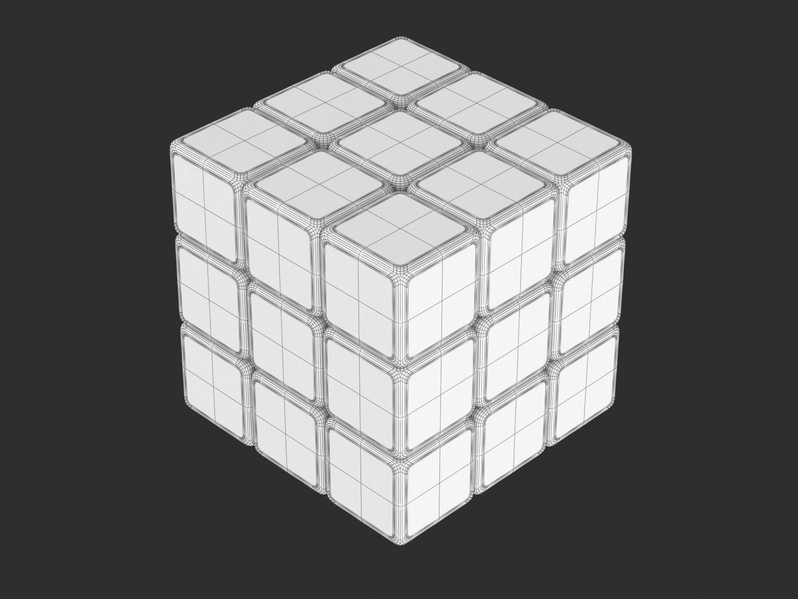 Rubik Cube Speed Solve Animation Low-poly 3D model_5