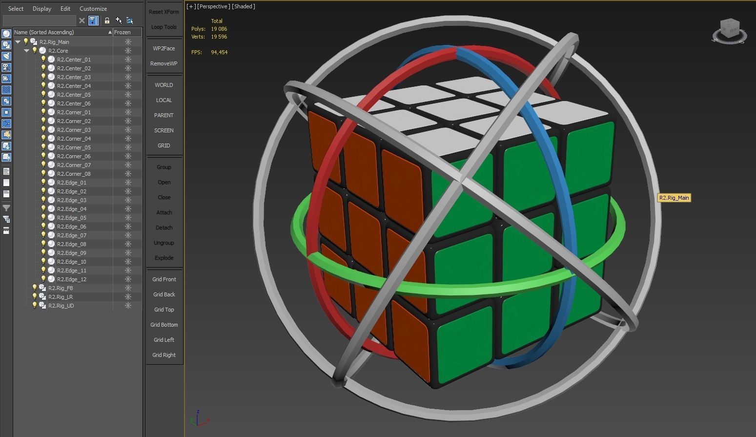 Rubik Cube Speed Solve Animation Low-poly 3D model_7