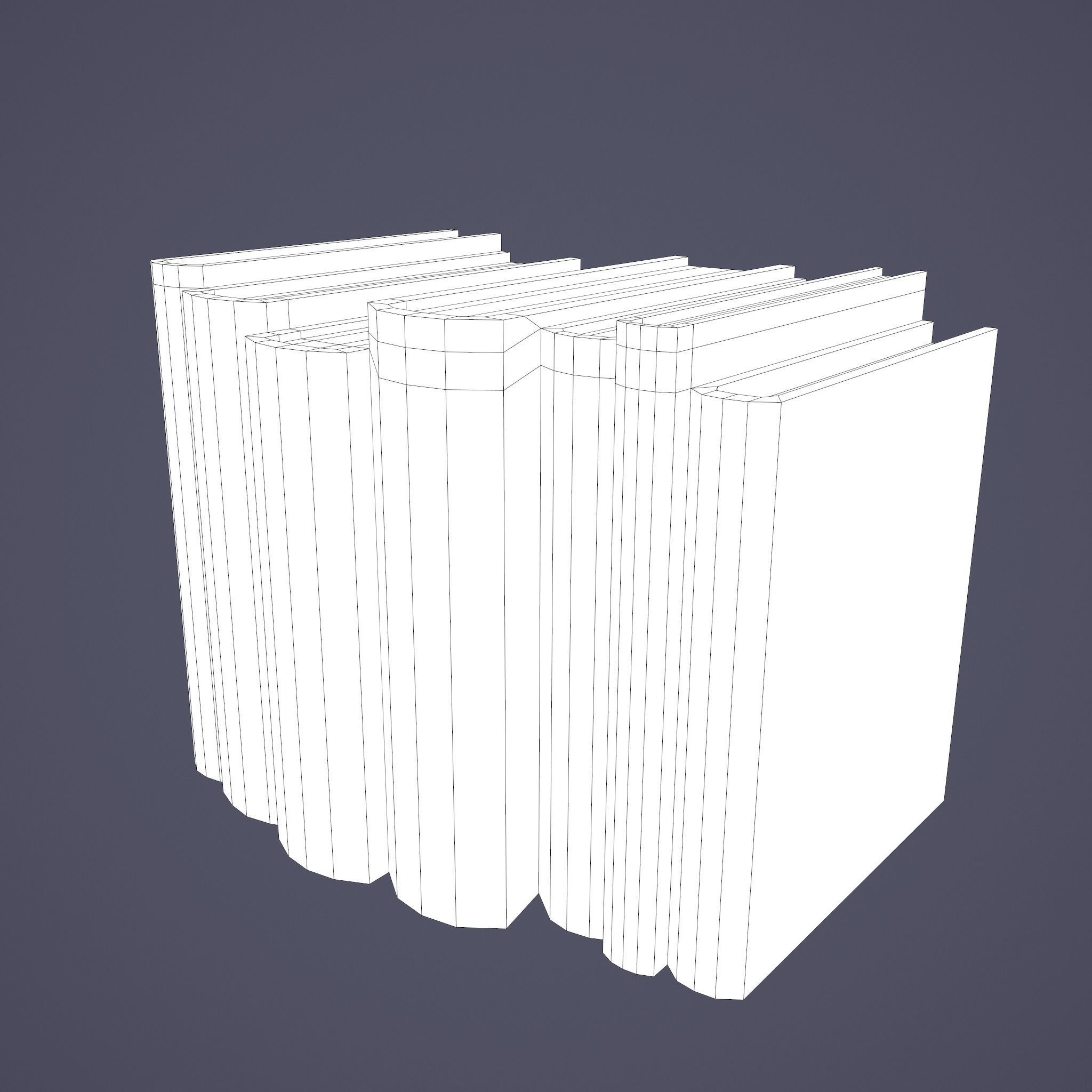 Medieval Books Row 2 Design 2  Low-poly 3D model_33