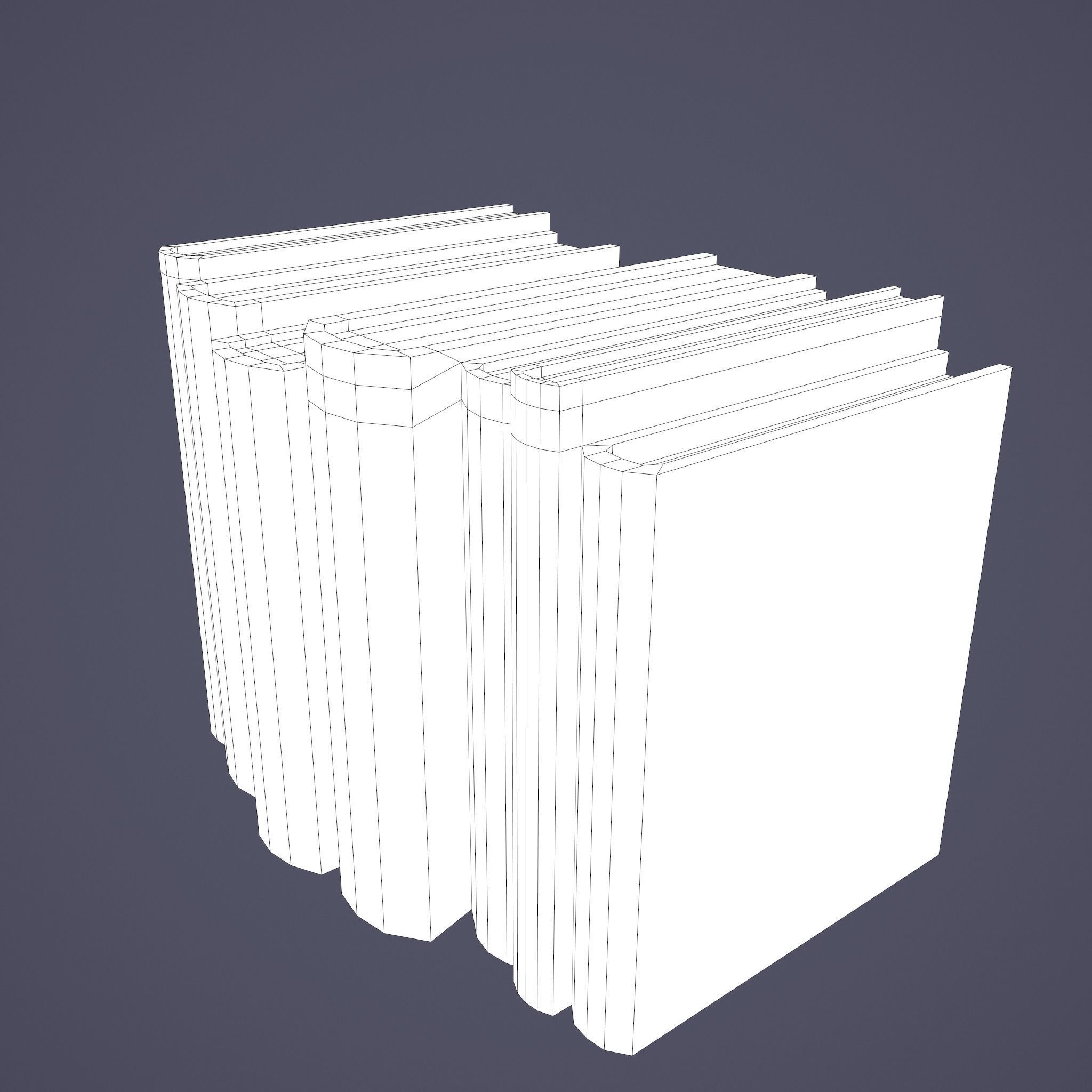 Medieval Books Row 2 Design 2  Low-poly 3D model_31