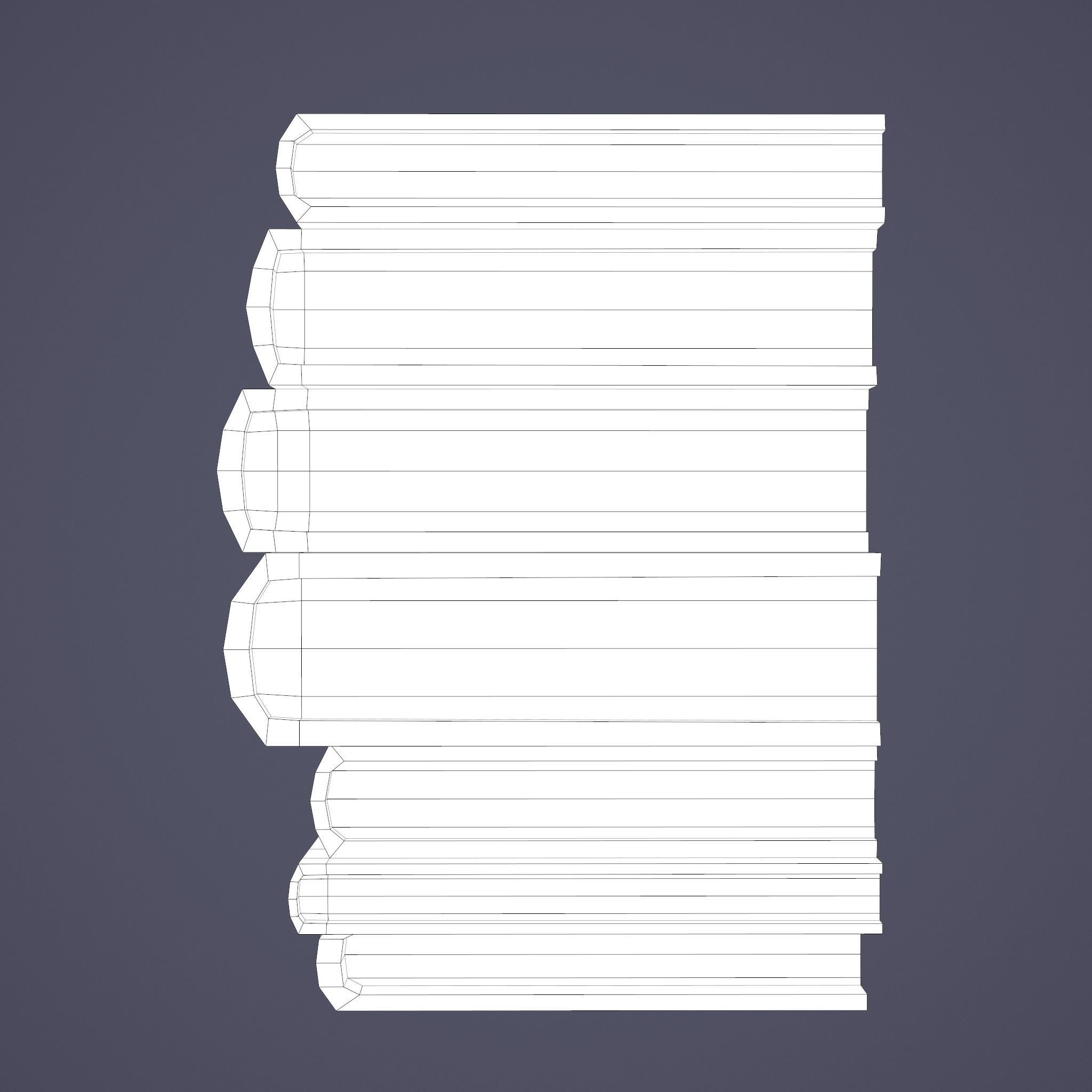 Medieval Books Row 2 Design 2  Low-poly 3D model_36