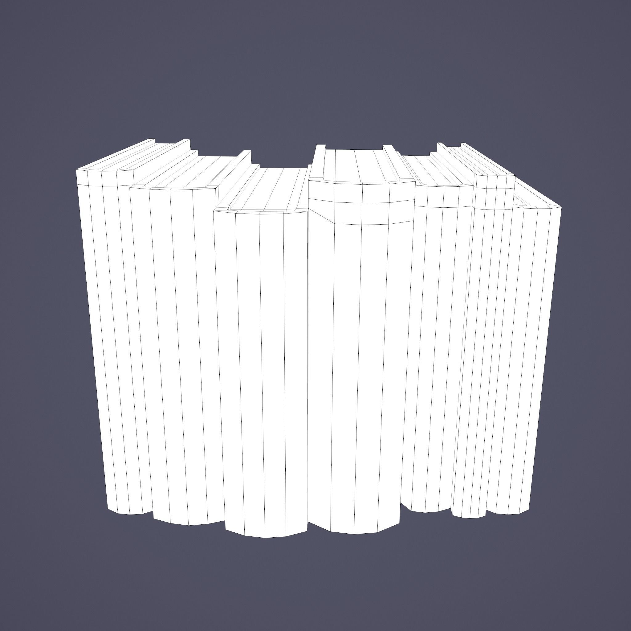 Medieval Books Row 2 Design 2  Low-poly 3D model_27