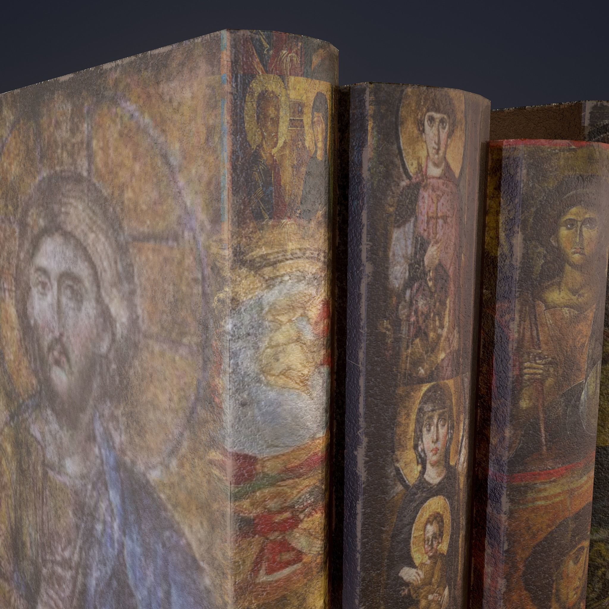 Medieval Books Row 2 Design 2  Low-poly 3D model_19