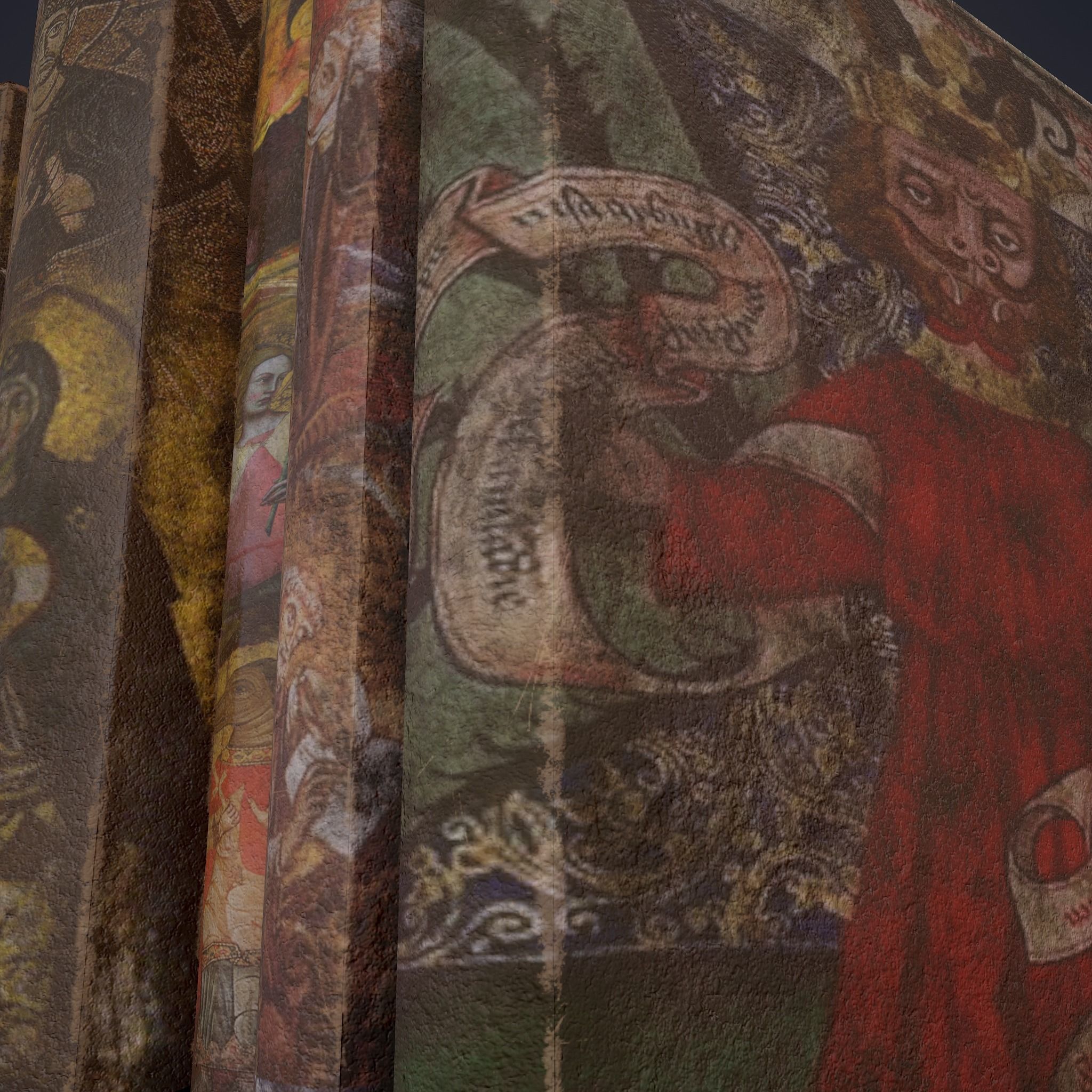 Medieval Books Row 2 Design 2  Low-poly 3D model_23