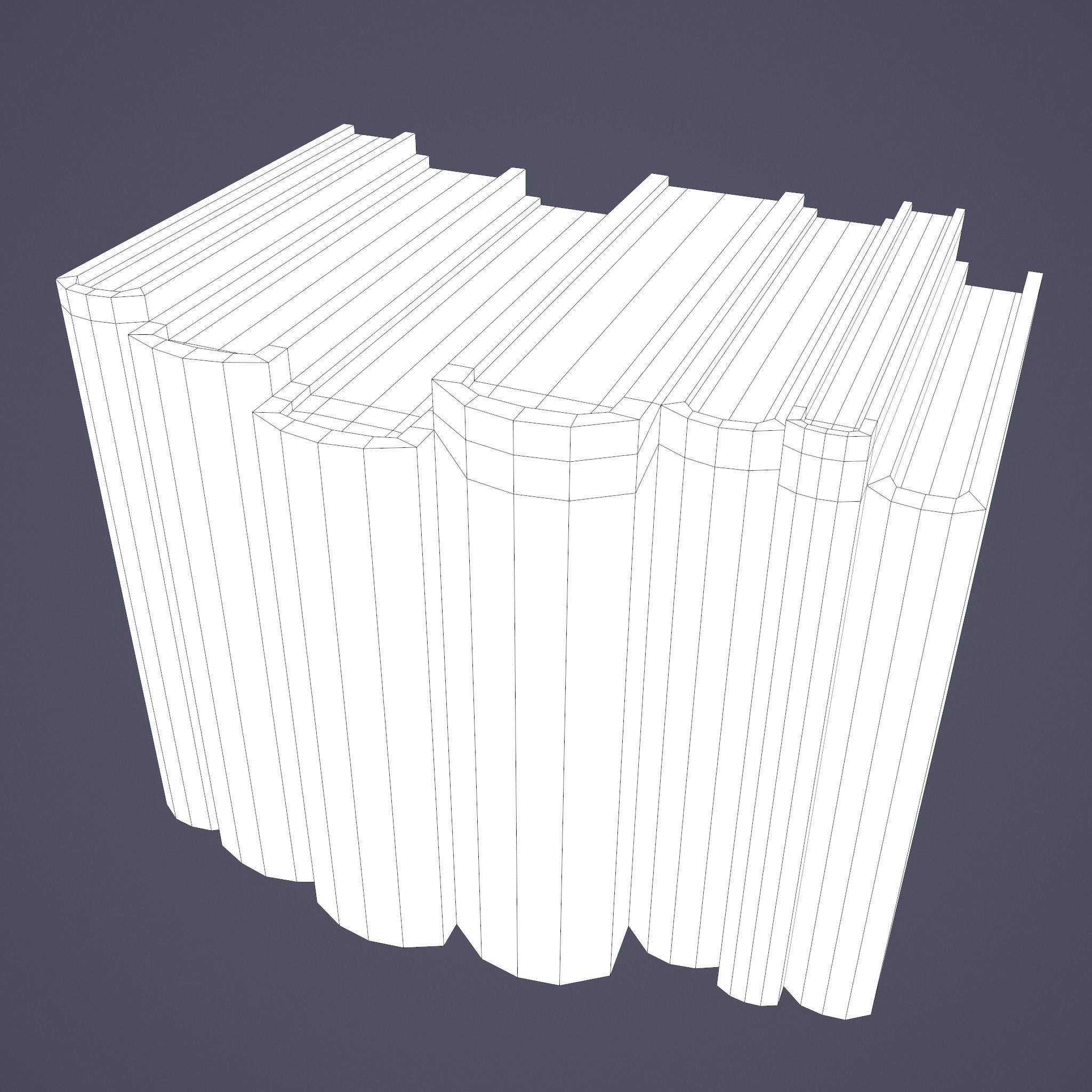 Medieval Books Row 2 Design 2  Low-poly 3D model_40