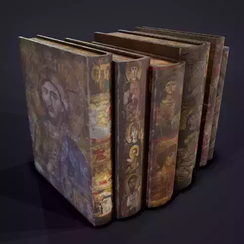 Medieval Books Row 2 Design 2  Low-poly 3D model