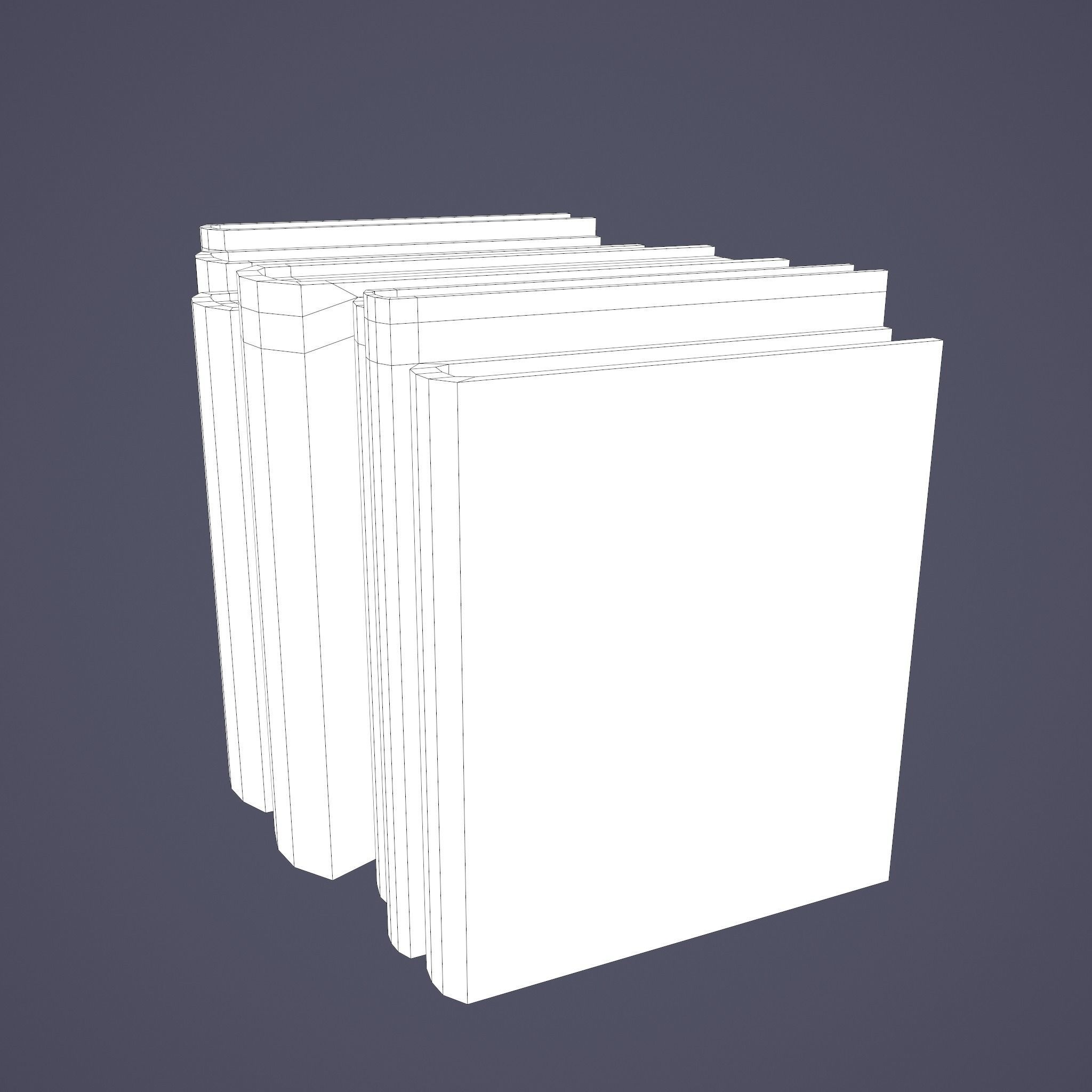 Medieval Books Row 2 Design 2  Low-poly 3D model_34