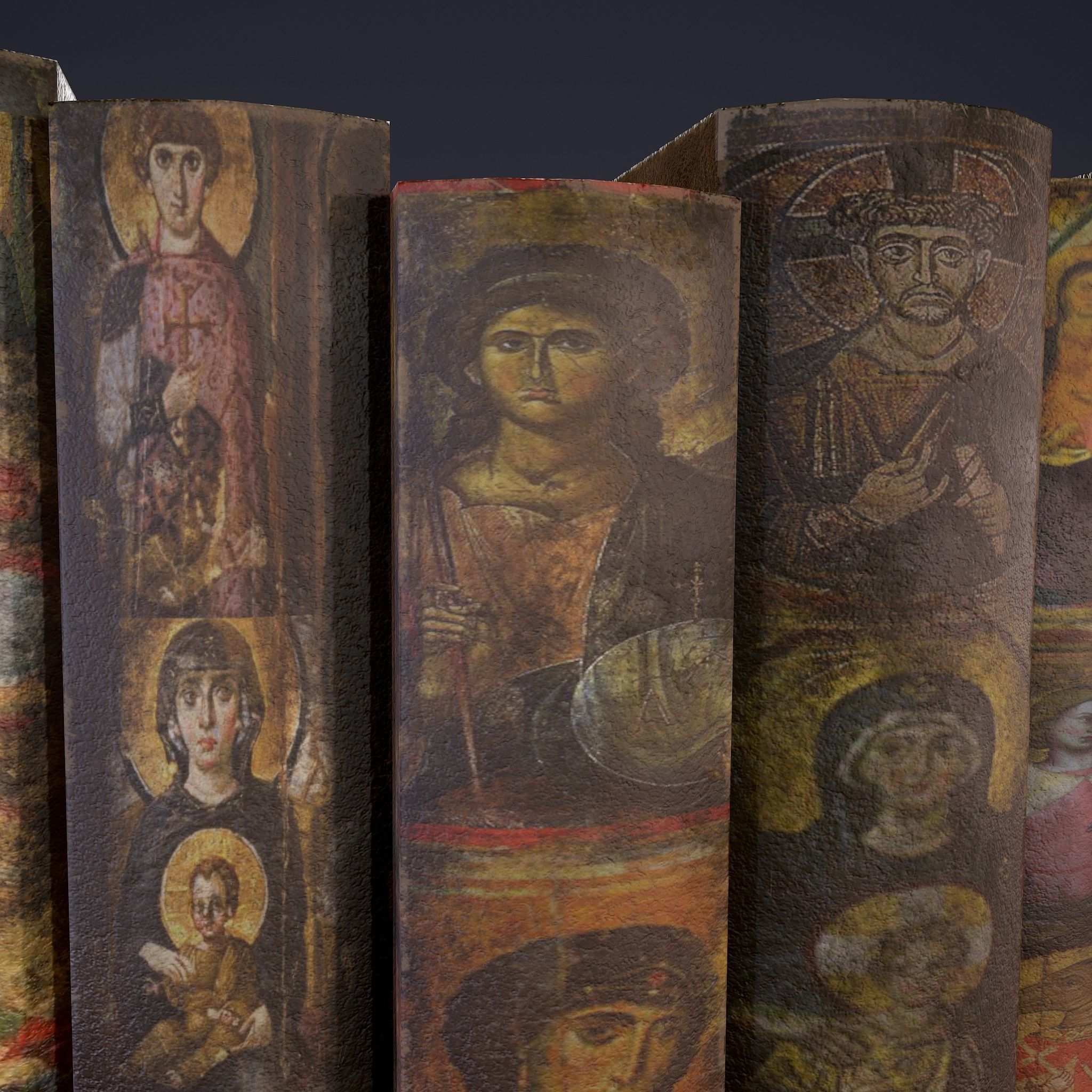 Medieval Books Row 2 Design 2  Low-poly 3D model_20