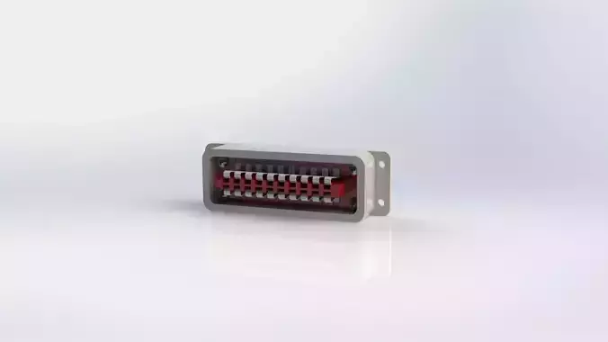 Rectangular aviation plug CA20 3D model