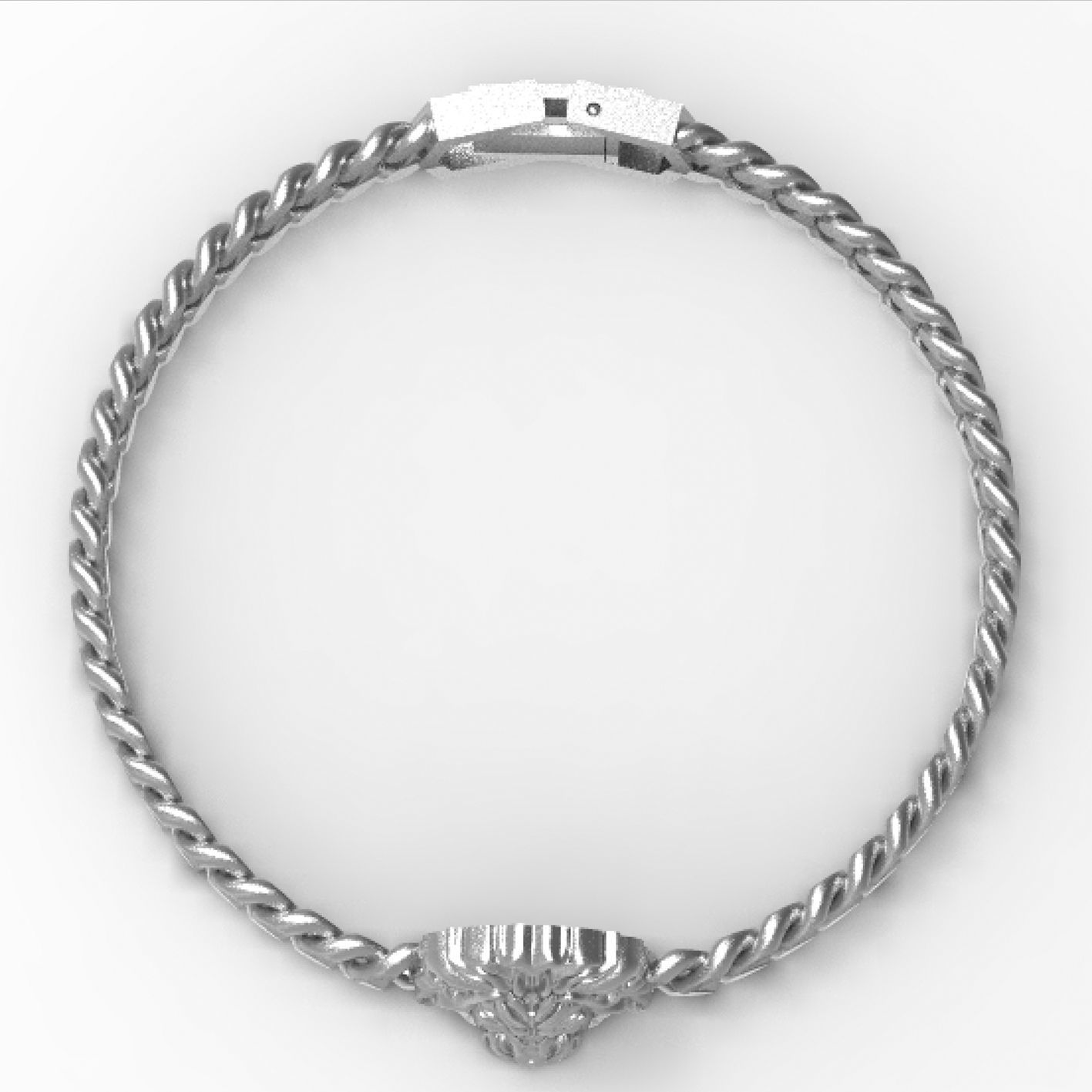 Lion Chain Bracelet 3D print model_1