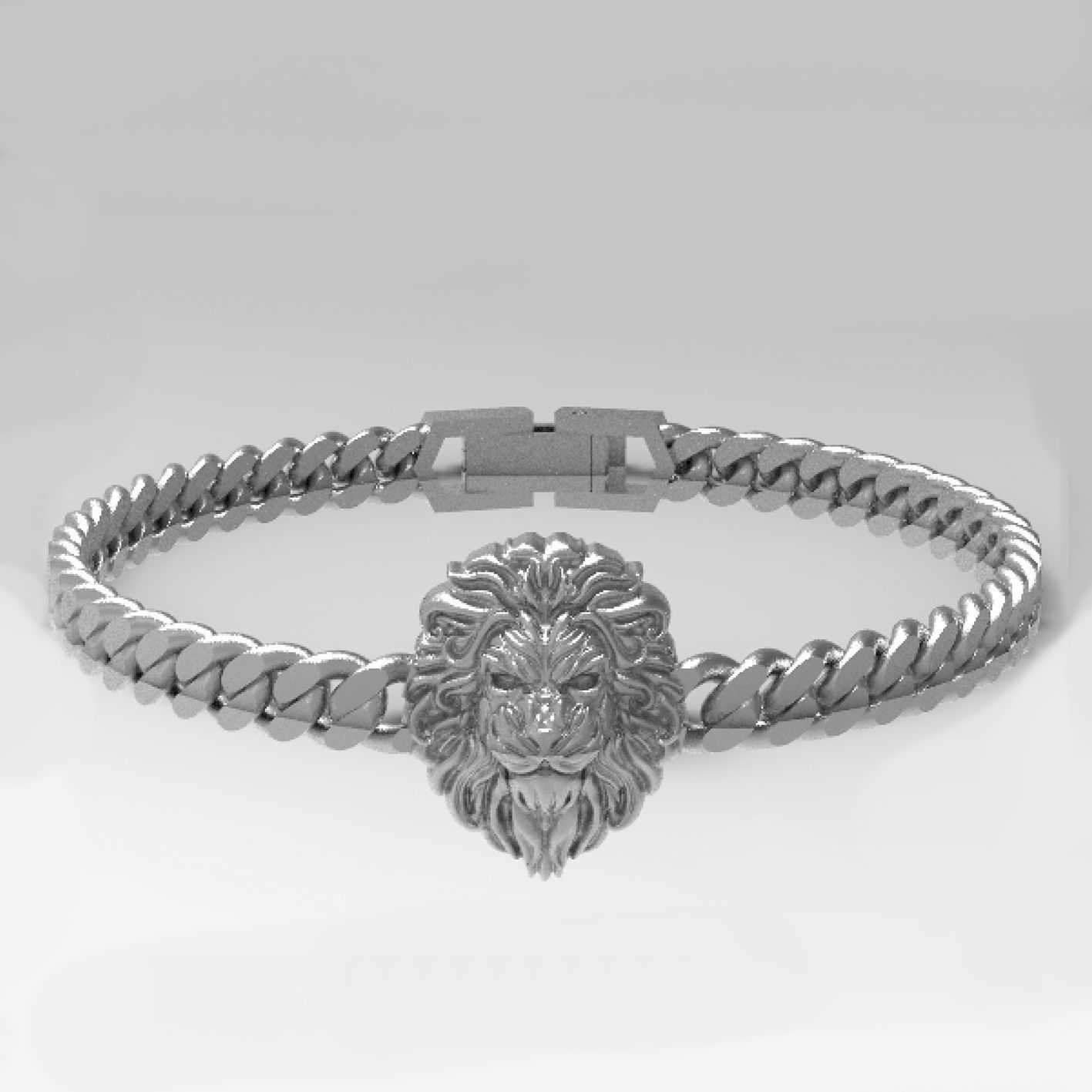 Lion Chain Bracelet 3D print model_0
