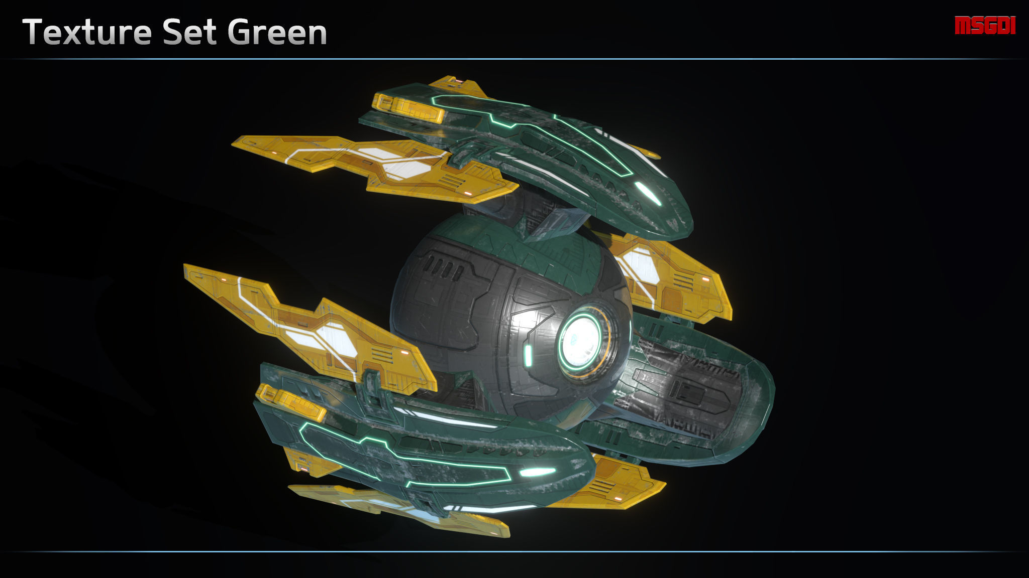 The Mechanoid spacecraft Low-poly 3D model_5