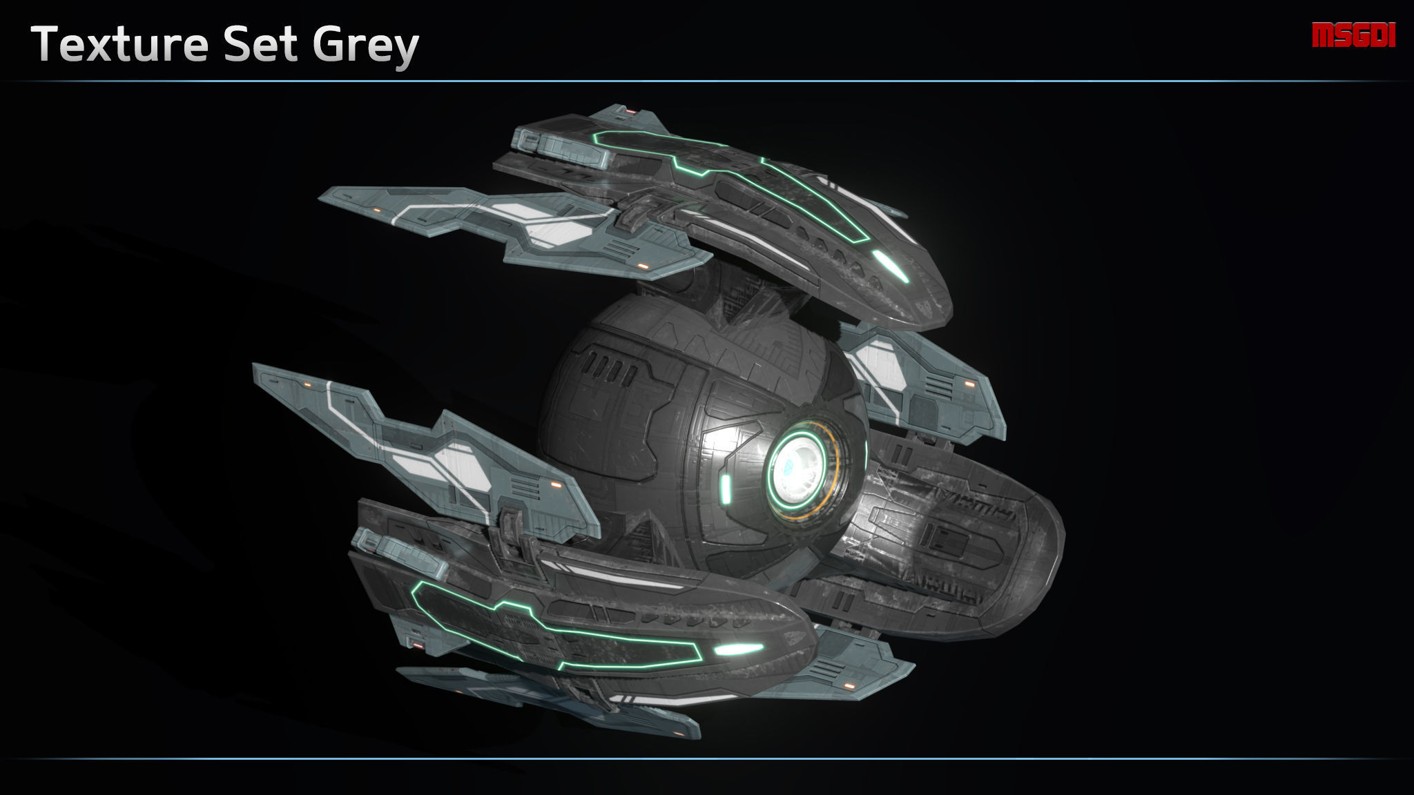 The Mechanoid spacecraft Low-poly 3D model_6