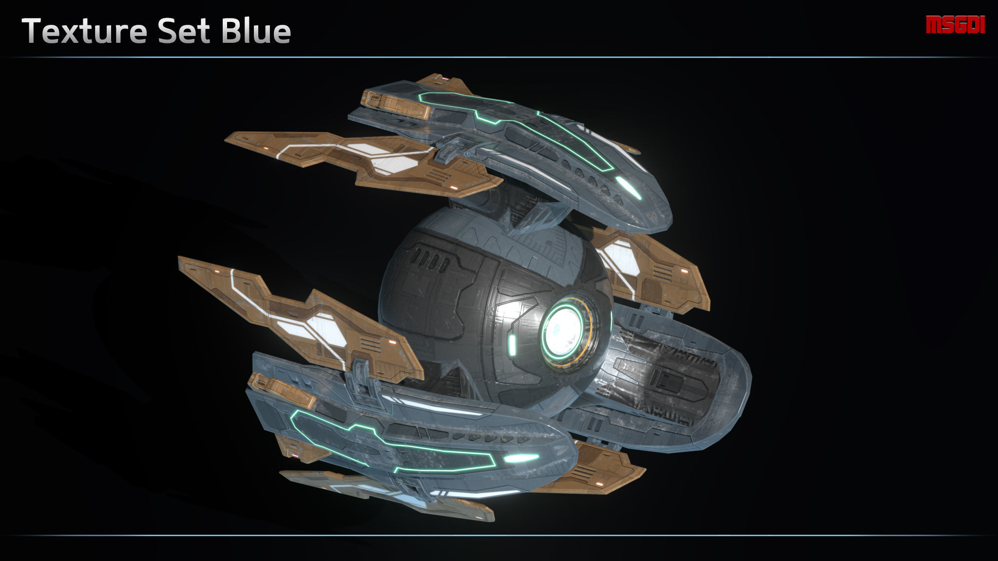 The Mechanoid spacecraft Low-poly 3D model_4