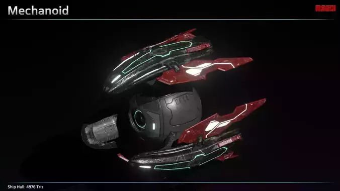 The Mechanoid spacecraft Low-poly 3D model