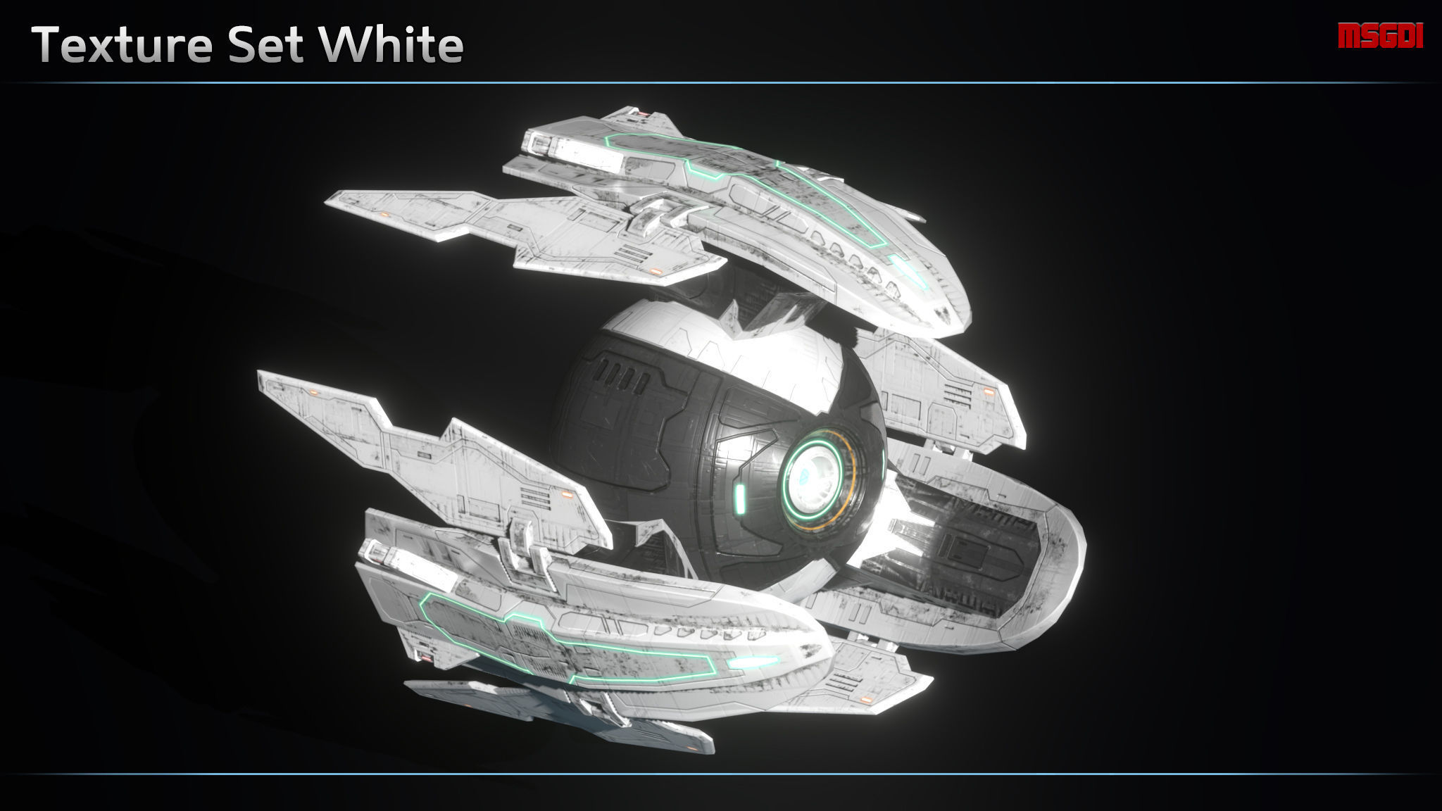 The Mechanoid spacecraft Low-poly 3D model_7