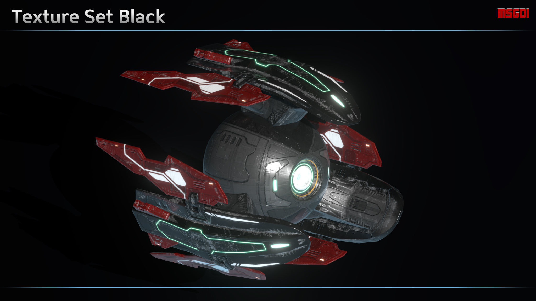 The Mechanoid spacecraft Low-poly 3D model_3