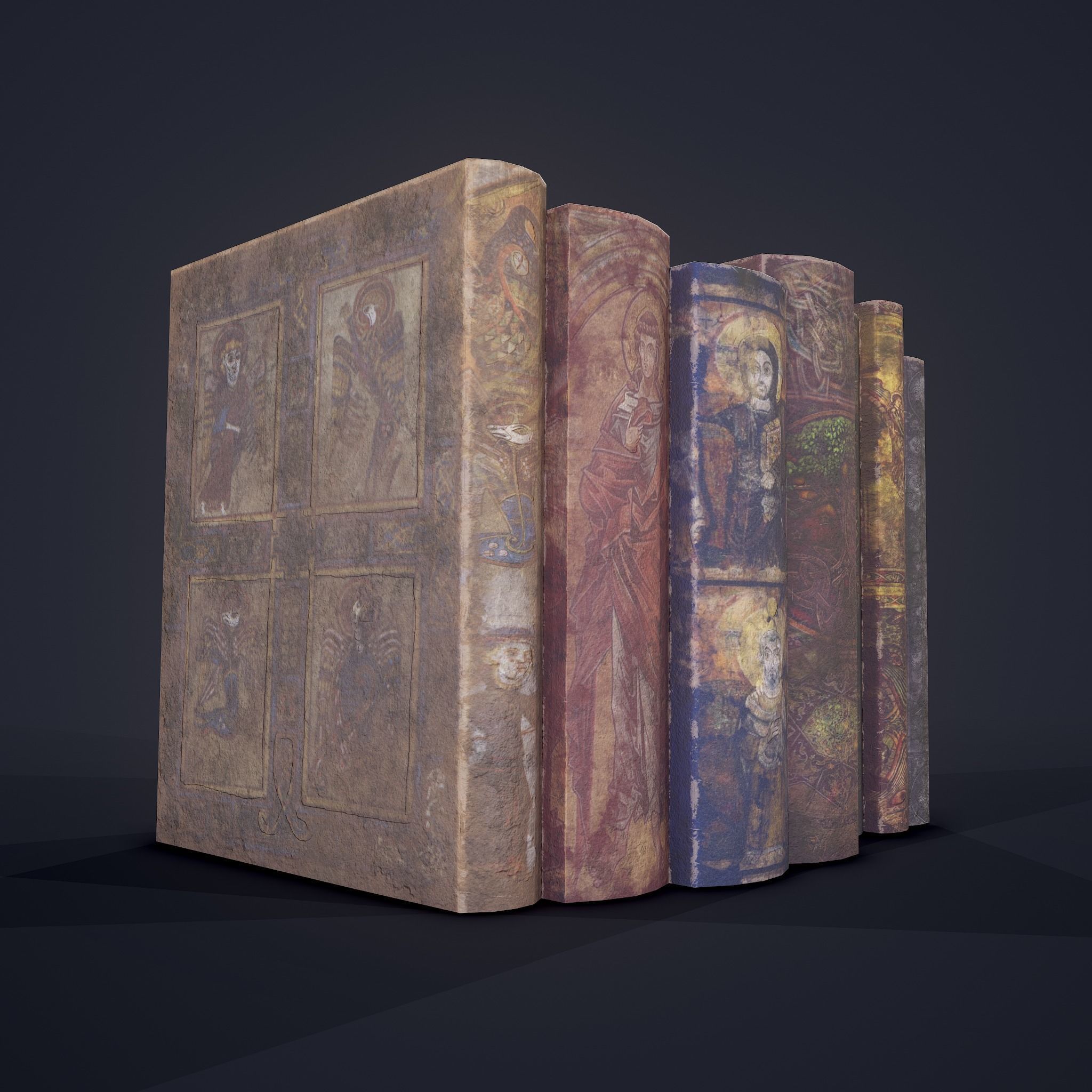 Medieval Books Row 2 Designs 1 and 2  3D Model Collection_20