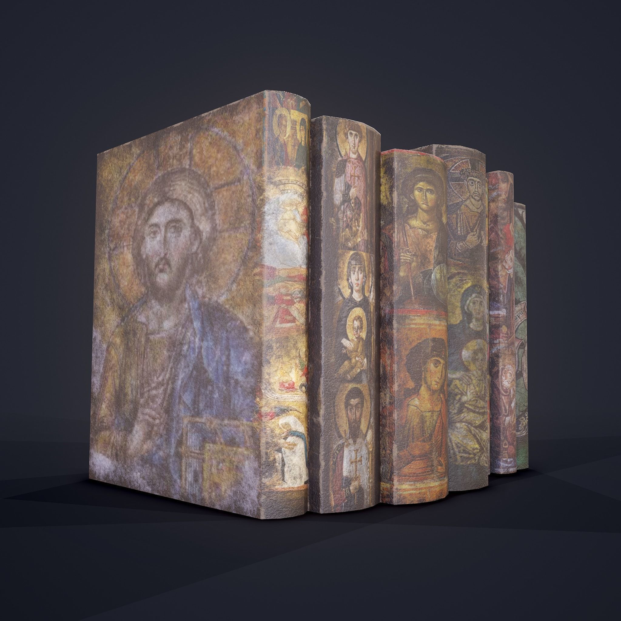 Medieval Books Row 2 Designs 1 and 2  3D Model Collection_27