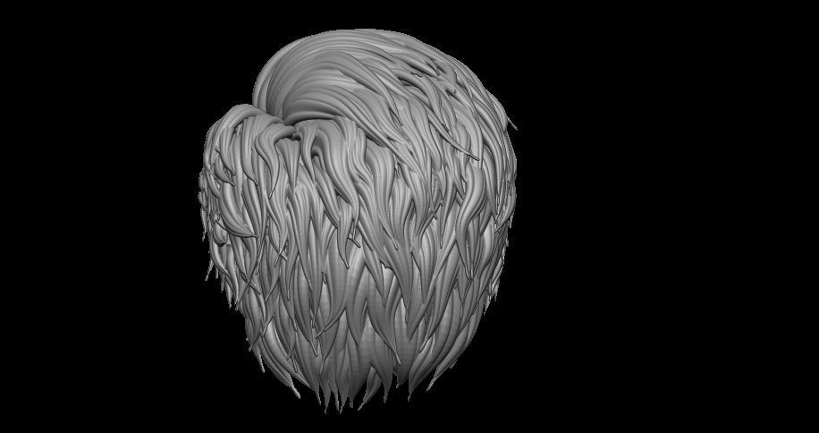 male hair 3D model_3