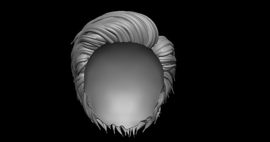 male hair 3D model_12