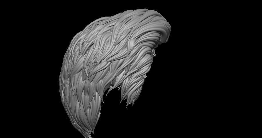 male hair 3D model_14