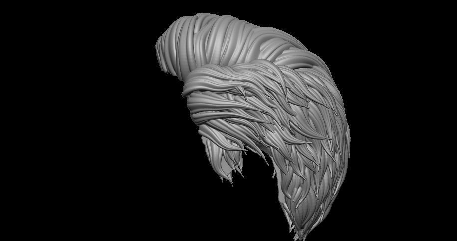 male hair 3D model_13