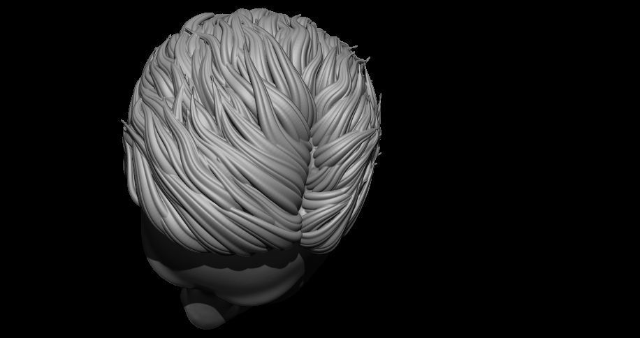 male hair 3D model_11