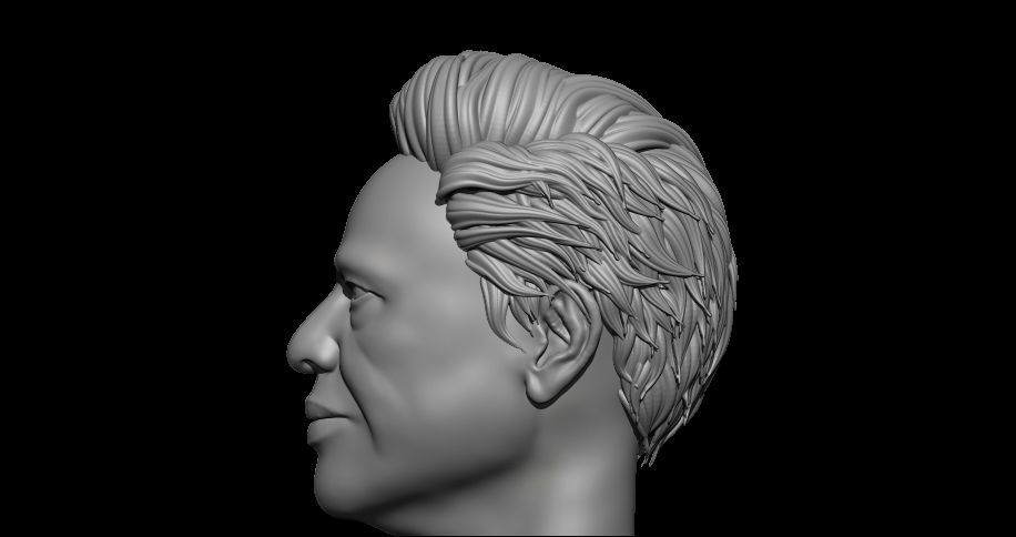 male hair 3D model_2