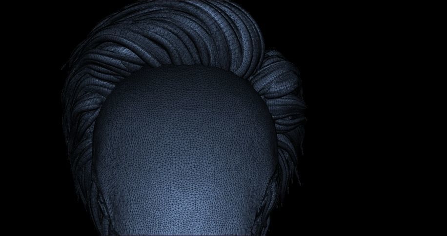 male hair 3D model_7