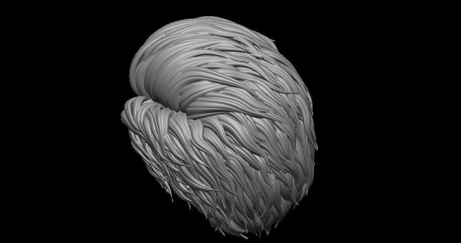 male hair 3D model_4