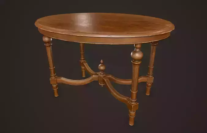 Antique Table - PBR Game Ready