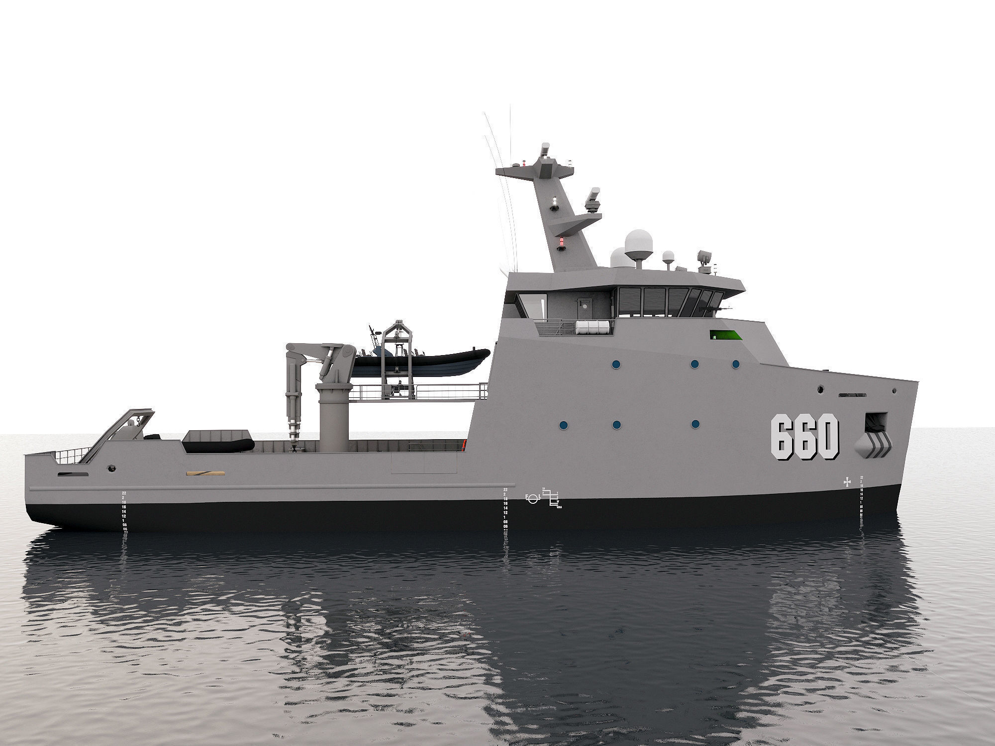 MILITARY VESSEL Low-poly 3D model