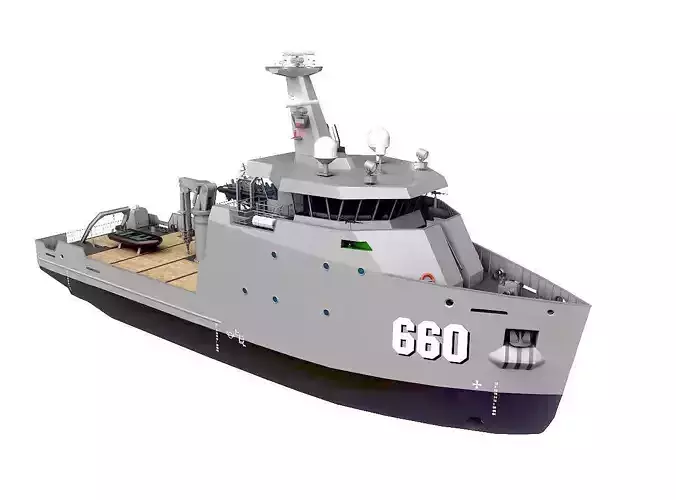 MILITARY  VESSEL  Low-poly 3D model