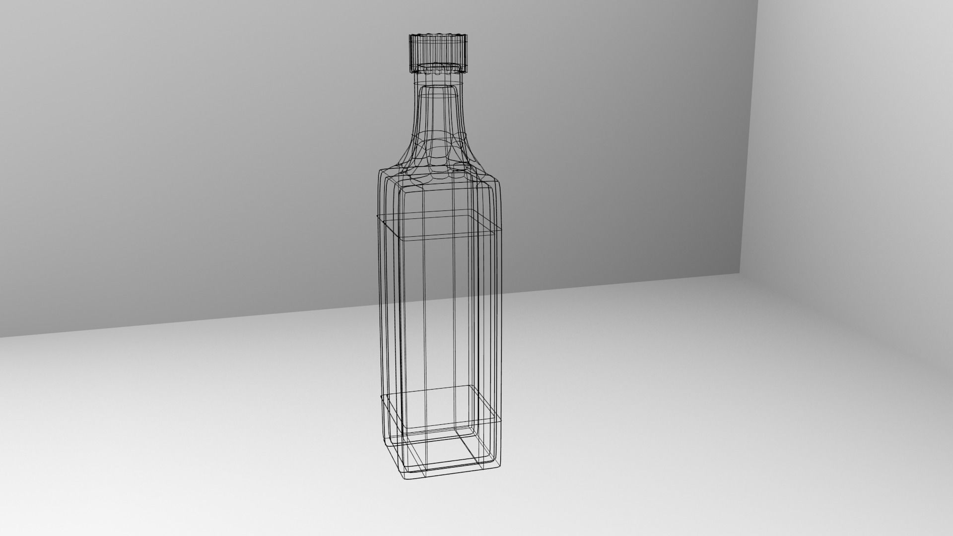 Glass Bottle 17 with Liquid 3D model_4
