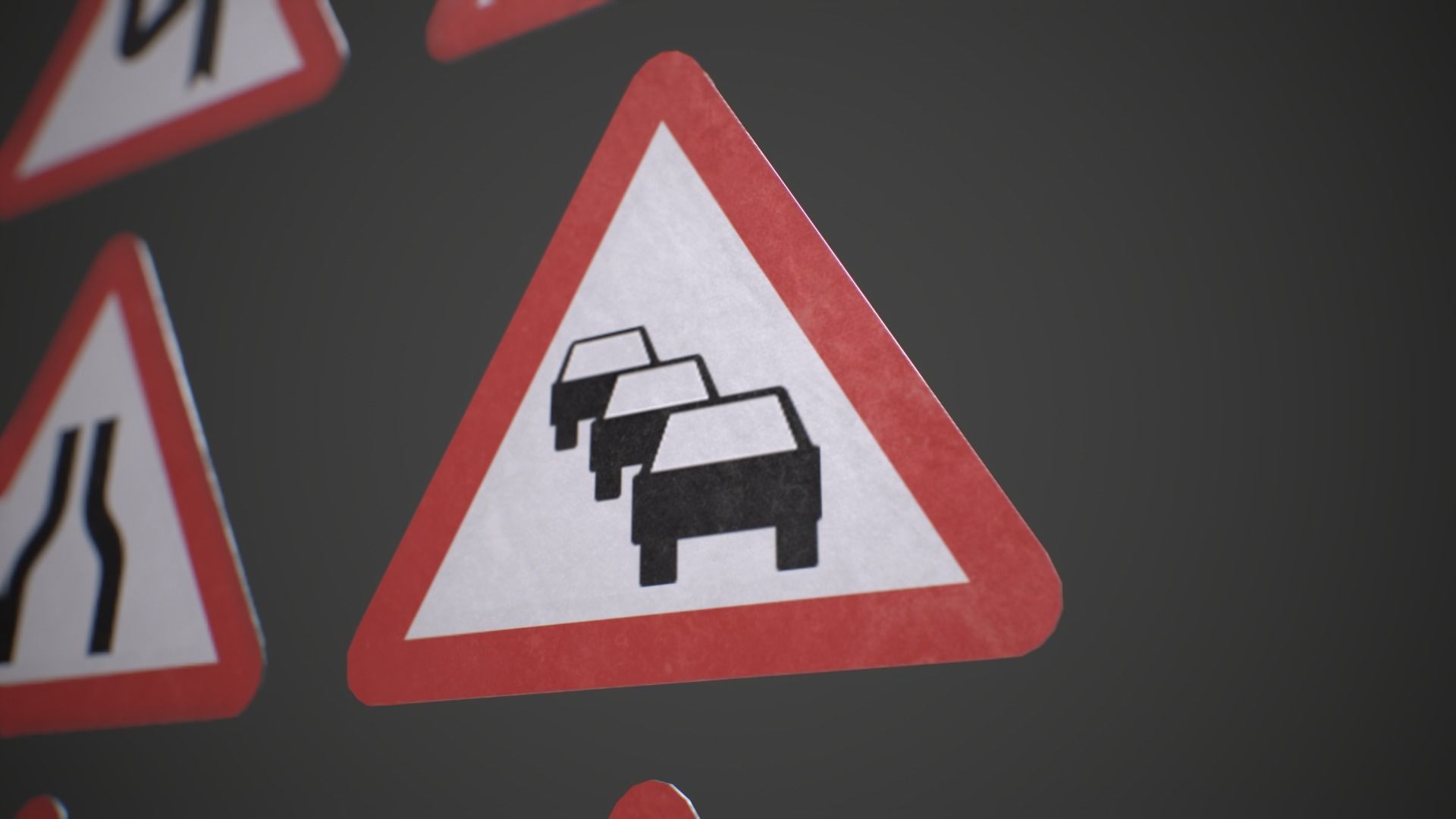 Modular Warning Street Signs 02 PBR Game ready Low-poly 3D model_6