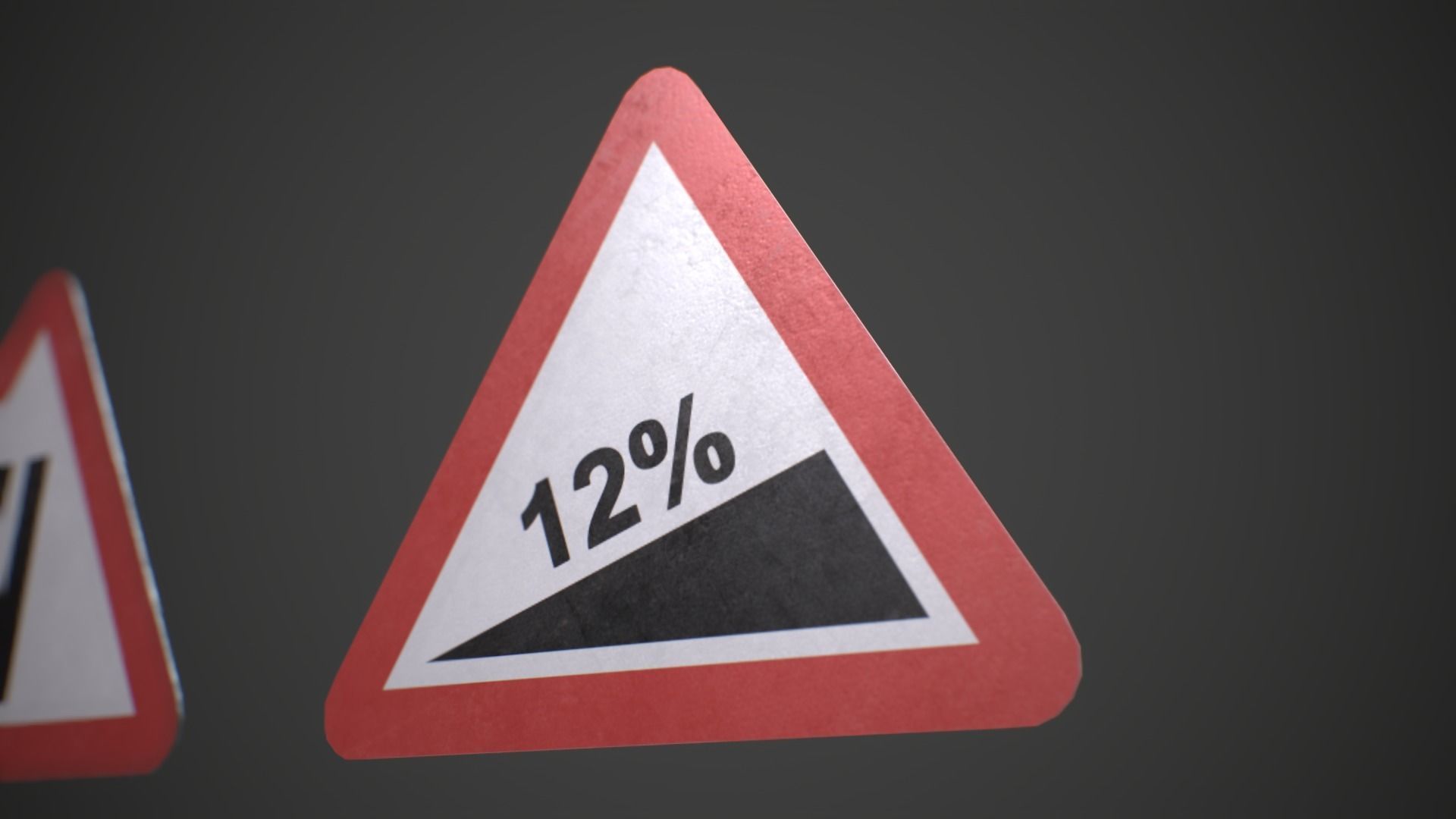 Modular Warning Street Signs 02 PBR Game ready Low-poly 3D model_3
