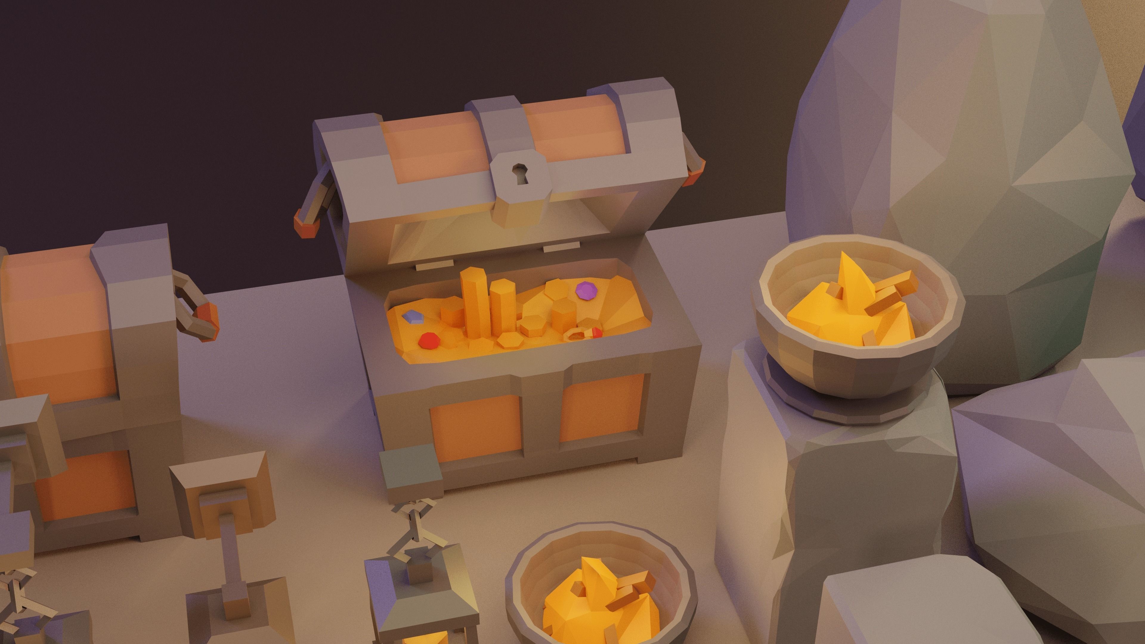 Low Poly Fantasy Items Pack Low-poly 3D model_4