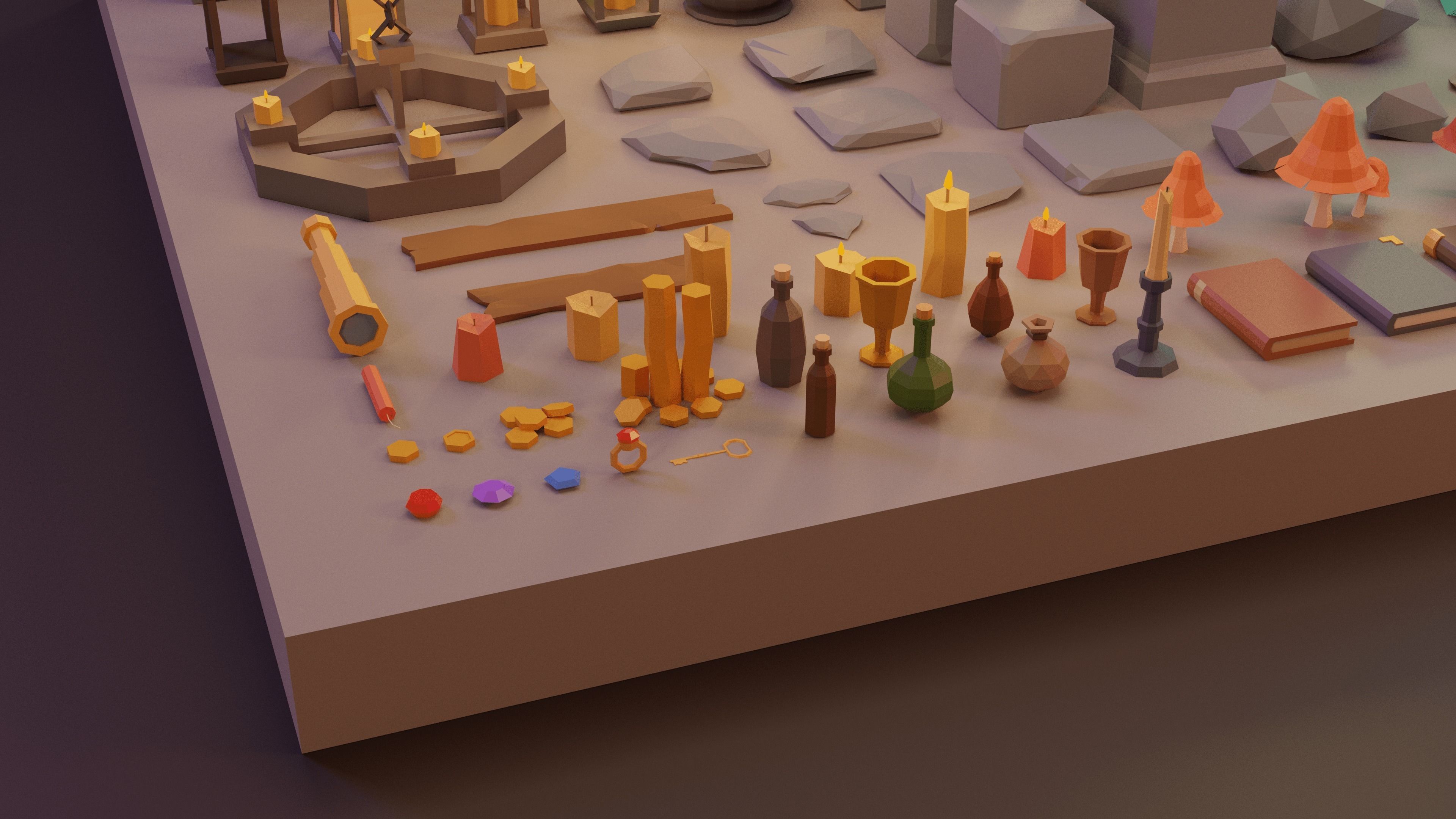 Low Poly Fantasy Items Pack Low-poly 3D model_2