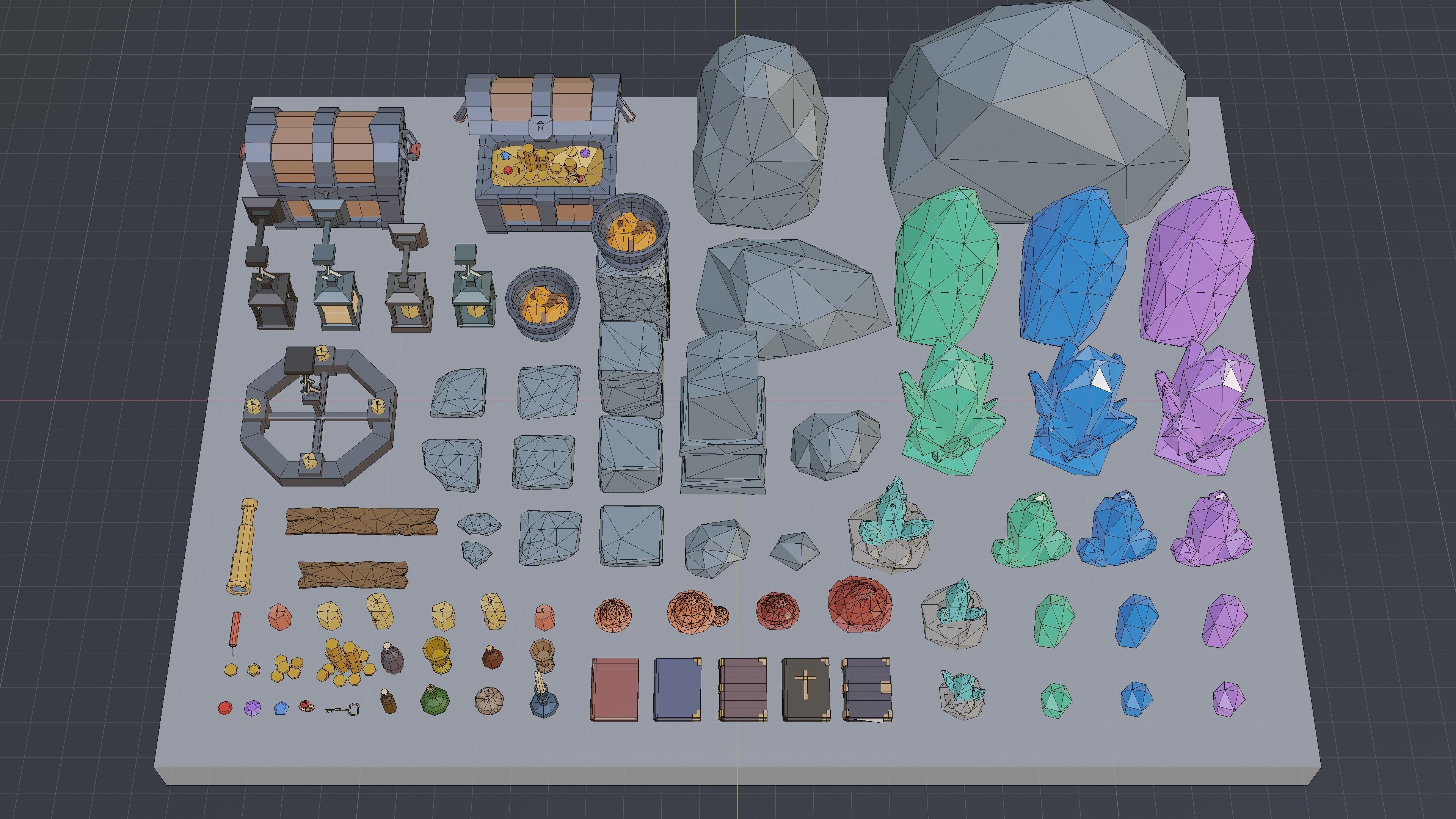 Low Poly Fantasy Items Pack Low-poly 3D model_14