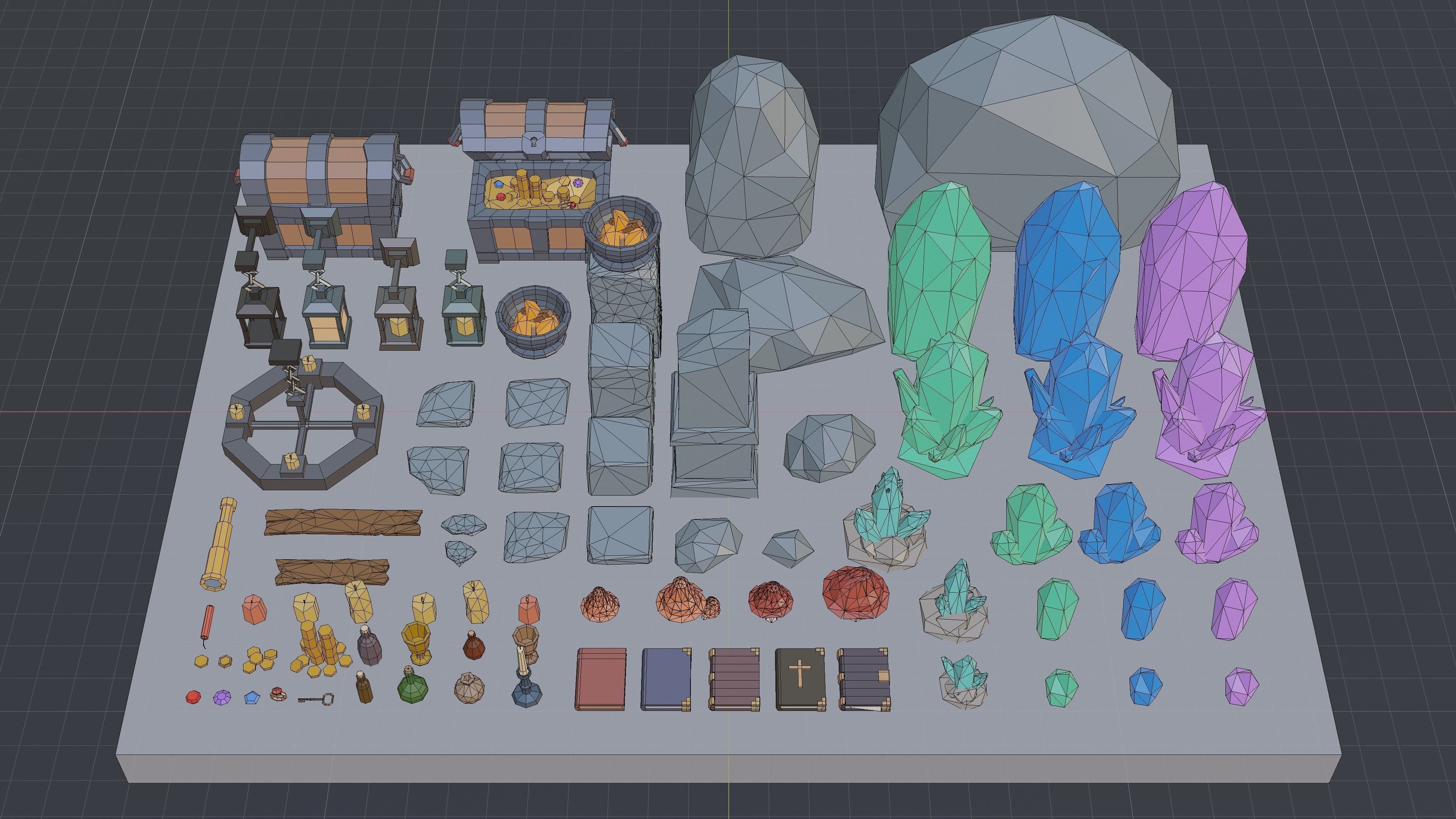 Low Poly Fantasy Items Pack Low-poly 3D model_15