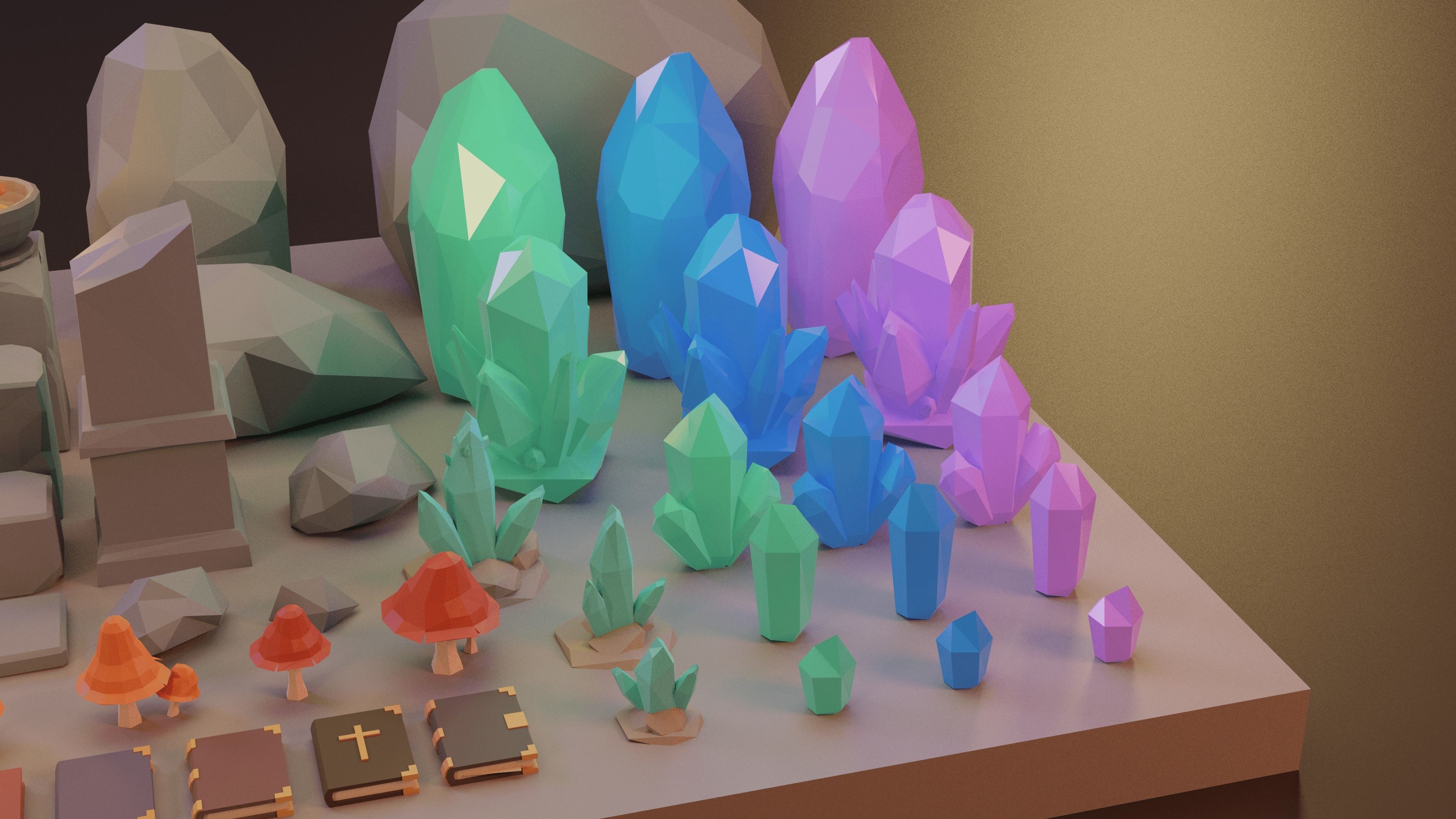 Low Poly Fantasy Items Pack Low-poly 3D model_8