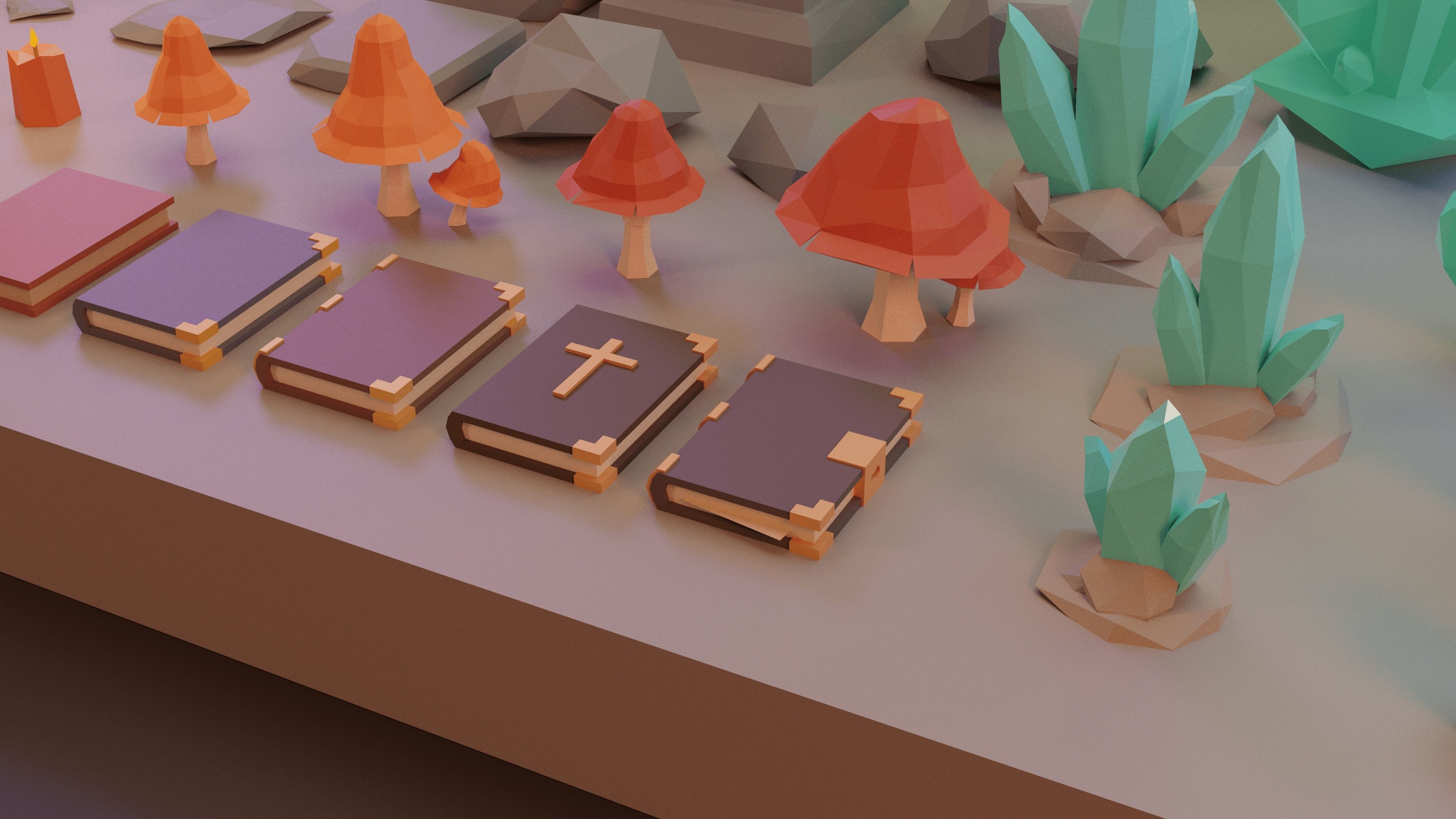 Low Poly Fantasy Items Pack Low-poly 3D model_3